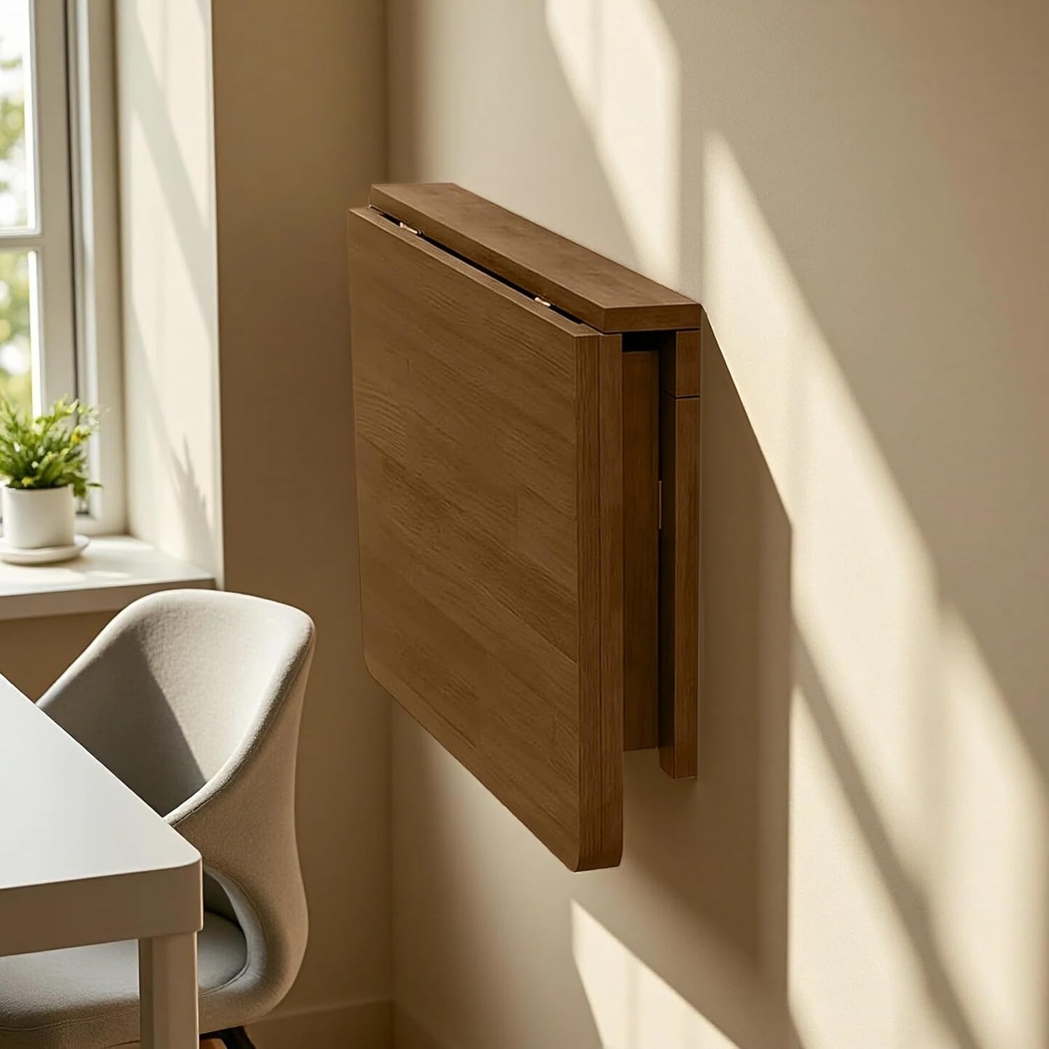 Wall Mounted Folding Table, 23.6"L x 15.7"W, White, Space-Saving Design - Image 5