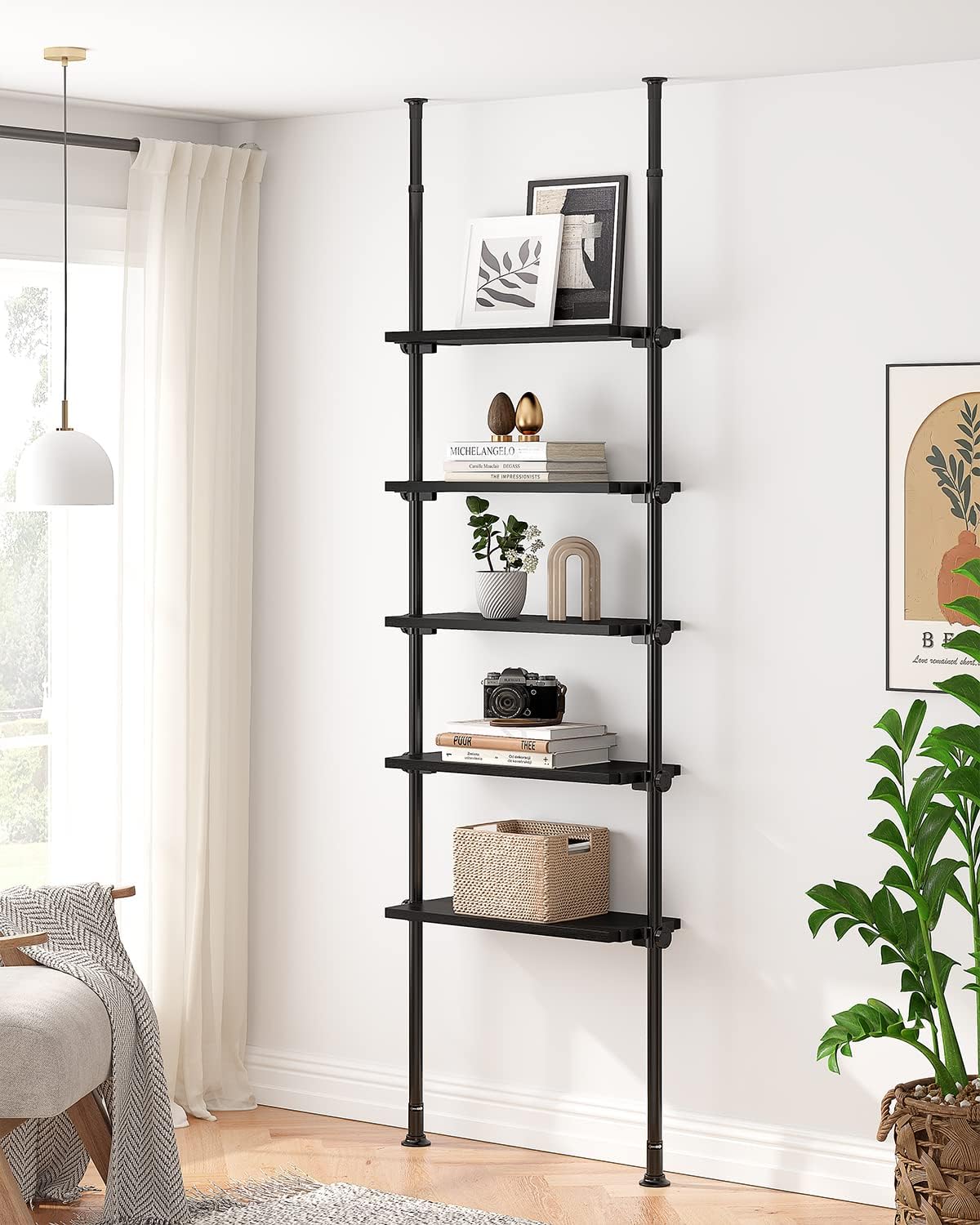 Floor to Ceiling Bookshelves, Tall Narrow Bookshelf for Small Space - Image 3