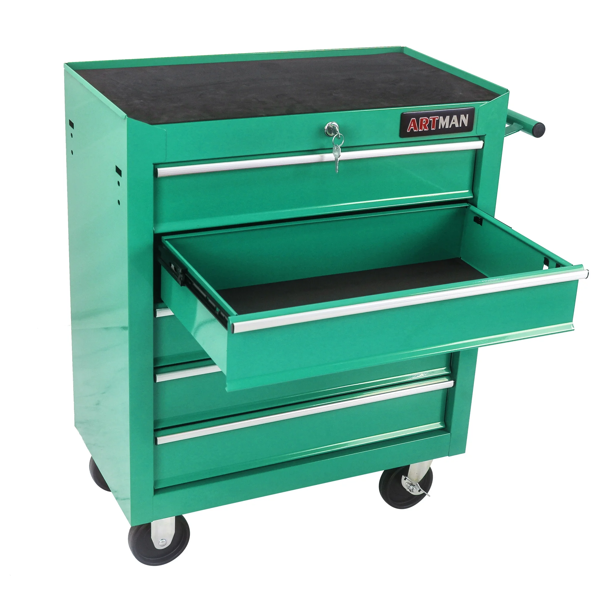 5-Drawer Rolling Tool Chest on Wheels, 24-inch Tool Storage Cabinet with Locking System for Garage Workshop Warehouse Repair Shop, Red - Image 26