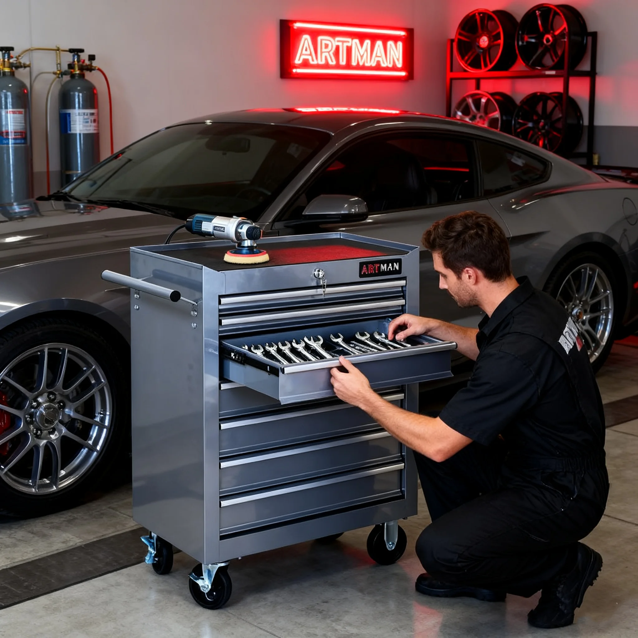 ARTMAN 7 Drawer Tool Rolling Storage Cart ,Tool Boxes Tool Chest with Wheels and Drawers for Garage Workshop Warehouse - Image 66