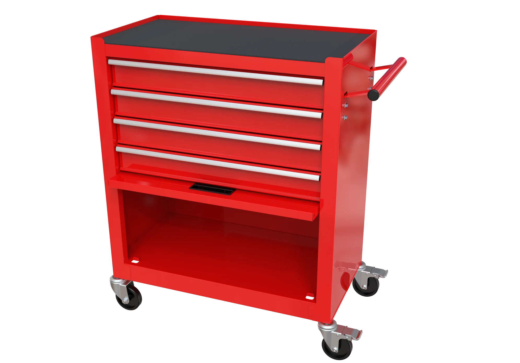 4 Drawers Rolling Tool Chest, High Capacity Tool Box with Tool Sets, Tool Chest with Lockable System and Wheels, Utility Tool Storage Cart for Workshop Mechanics Garage (Black) - Image 9