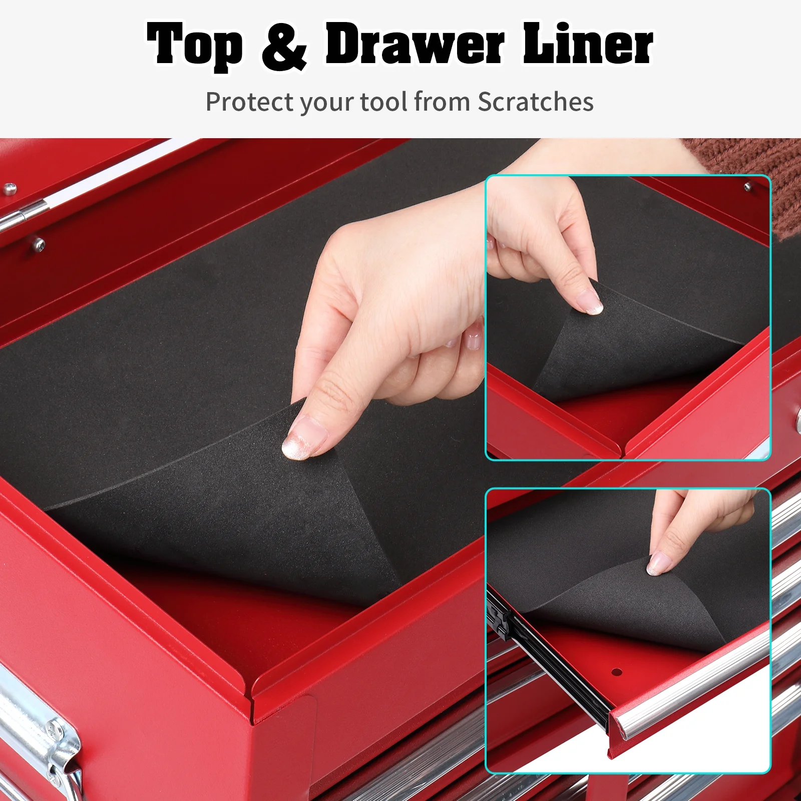 Ktaxon Tool Box, Portable 5 Drawer Steel Toolbox with Top Storage Tray & Carrying Handle, for Garage Trunk Household, Black - Image 23