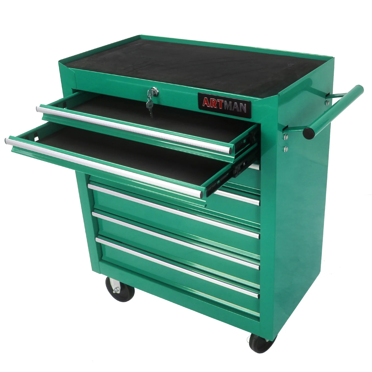 7-Drawer Metal Rolling Tool Chest with Wheels, Tool Storage Cabinet with Locking System, Toolbox with Wheels for Garage, Warehouse, Workshop, Repair Shop, Red - Image 16