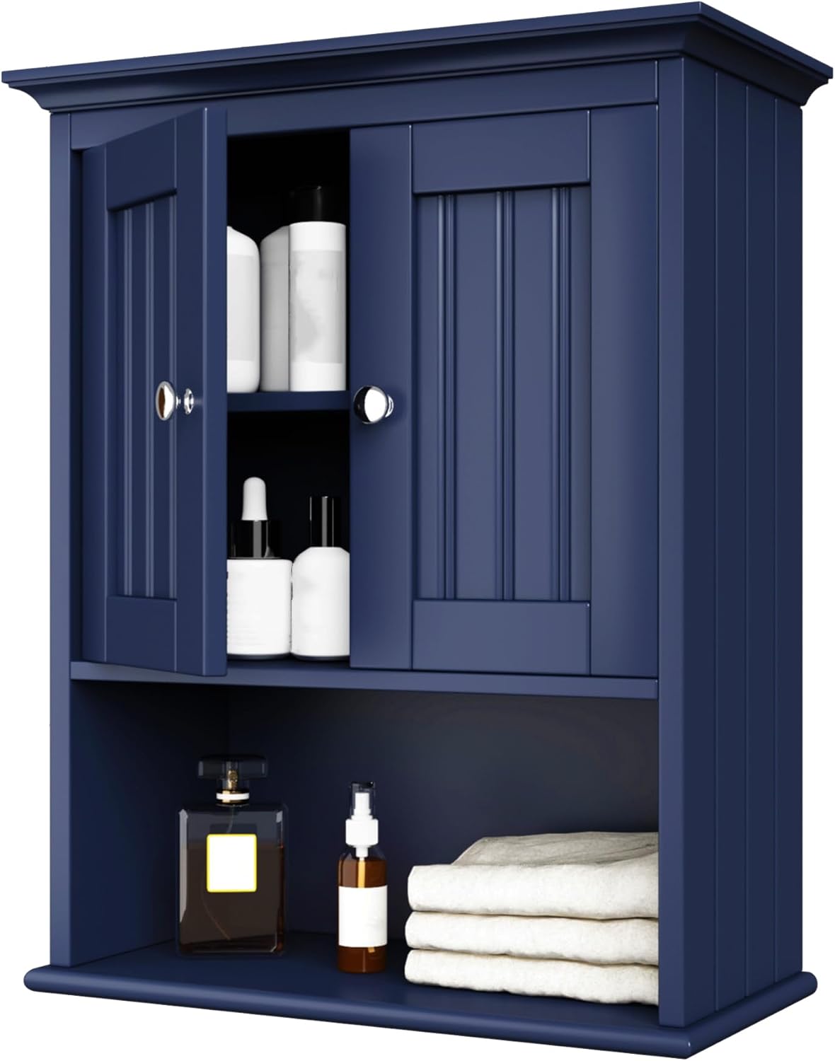 Wood Medicine Cabinet with Doors, Bathroom Wall Cabinet - Image 2