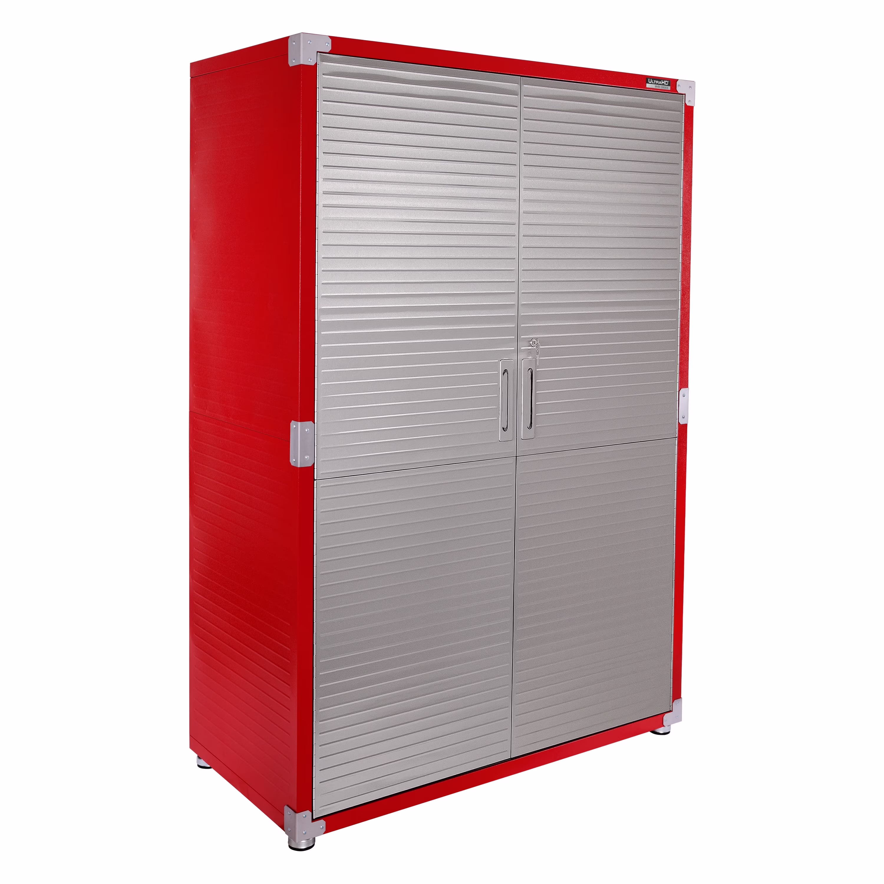Seville Classics UltraHD? Heavy Steel Lockable Organizer Locker Storage Cabinet, 48" W x 24" D, Red