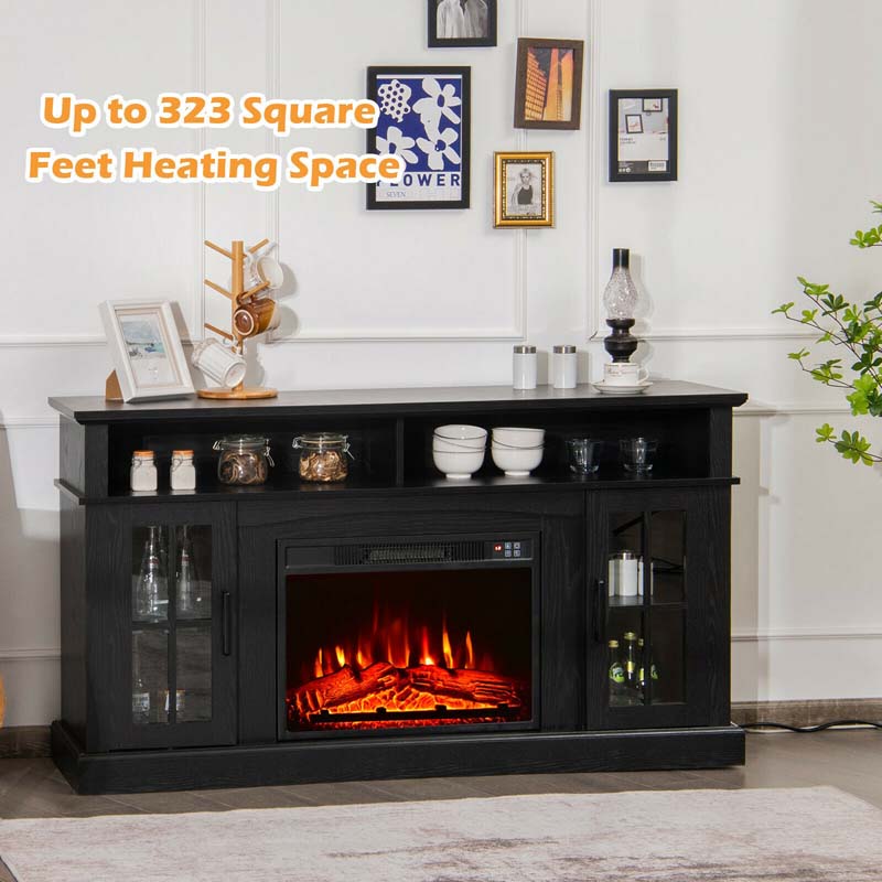 58" TV Console with 23" Fireplace Insert, Fireplace TV Stand for TVs up to 65 Inches, 1400W Electric Fireplace Heater - Image 6