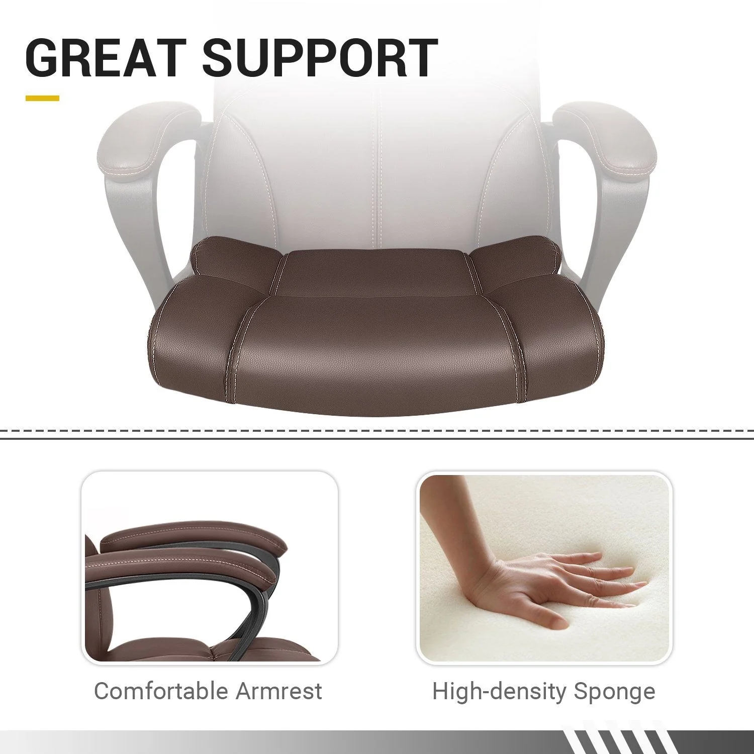 Mid Back Office Chair, Ergonomic Swivel Computer Task Chair for Home Office, Work and Study - Image 14