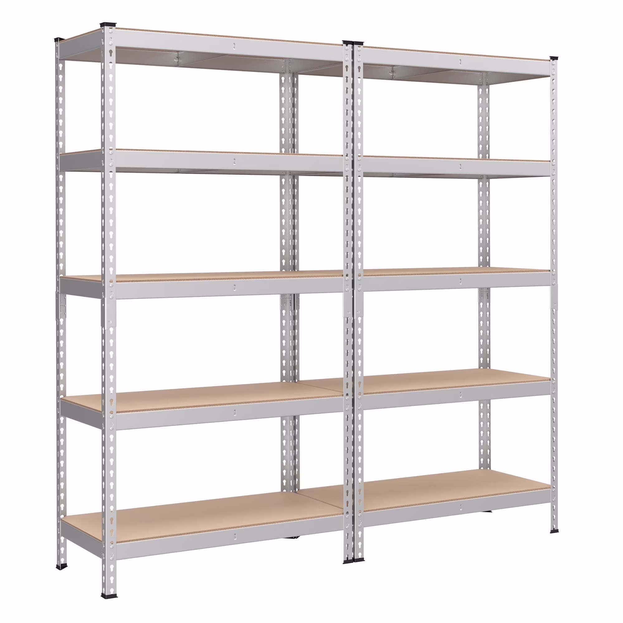 Set of 2 Heavy-Duty 5-Tier Storage Shelves, 2310 lb Total Capacity, Boltless Adjustable Steel Shelving Units for Garage Basement, 59.1" H, Black - Image 3