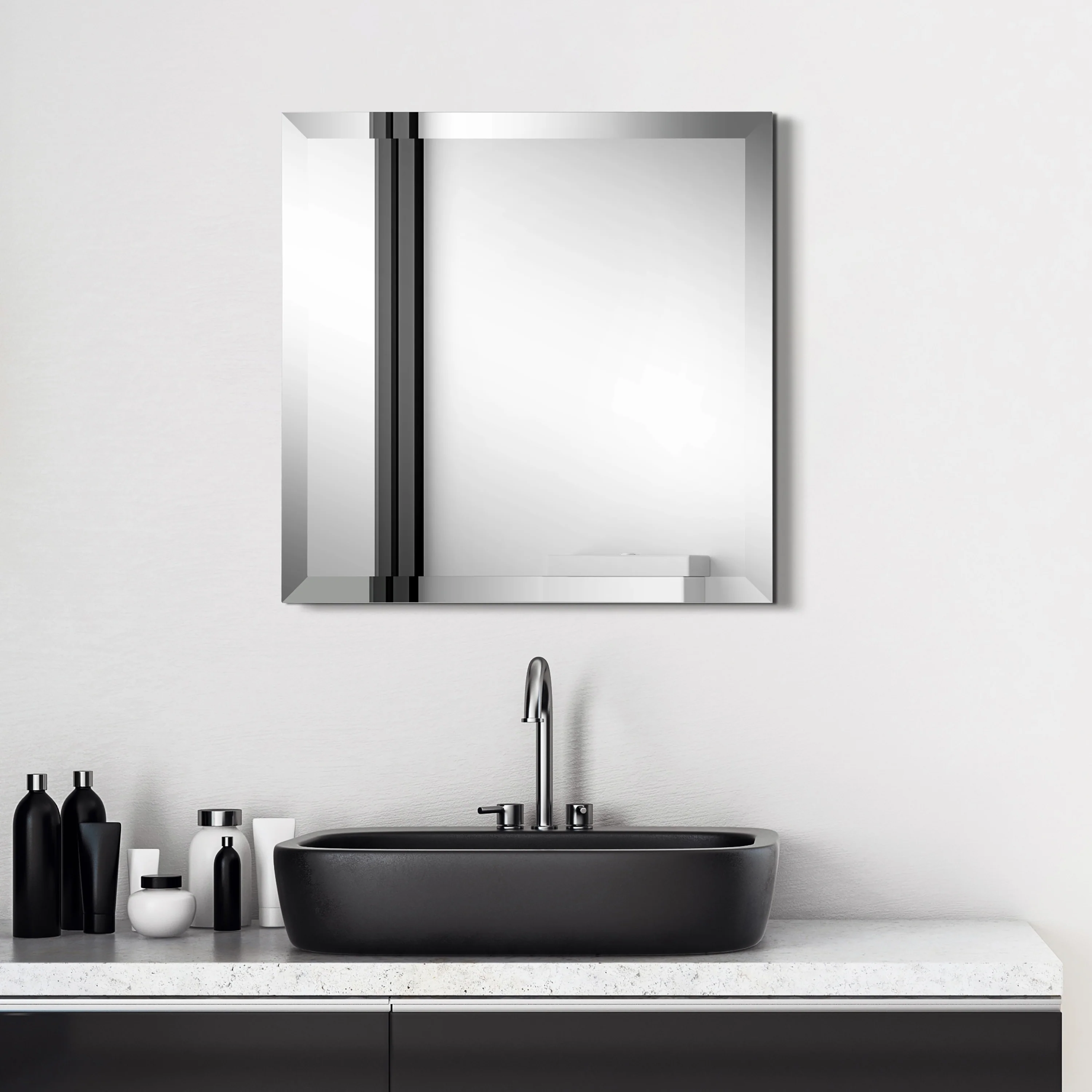 Frameless Beveled Prism Wall Mirror, Clear Square or Rectangular Decorative Mirror for Bathroom, Bedroom and Home Decor - Image 28