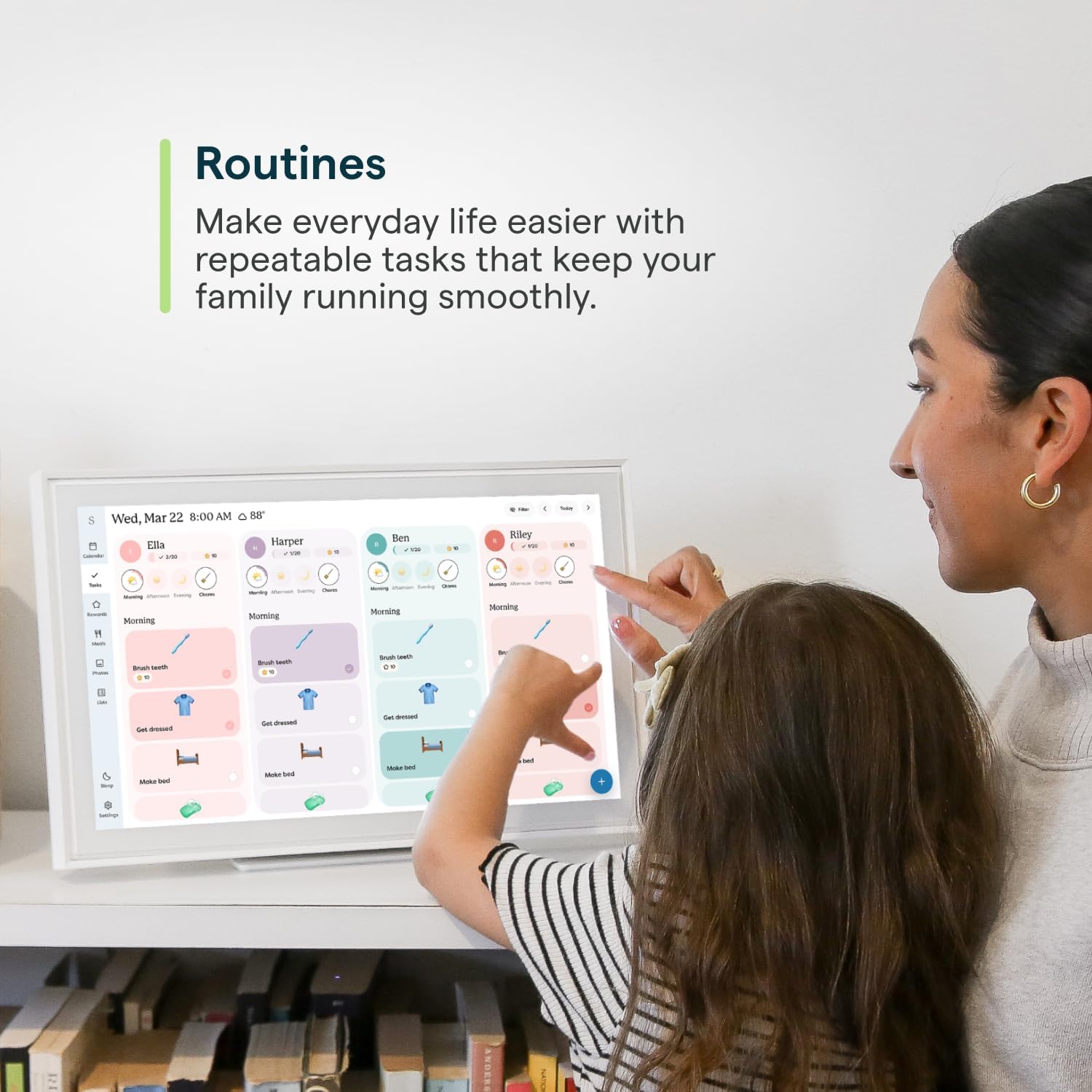 15 Inch Digital Wall Planner & Chore Chart, Smart Family Calendar Organizer Display for Home Organization - Image 7