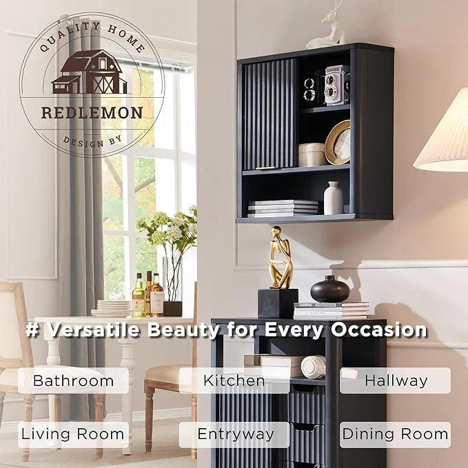 Modern Bathroom Wall Cabinet, Wall Mounted Medicine Storage Organizer with Shelves for Home Organization - Image 24