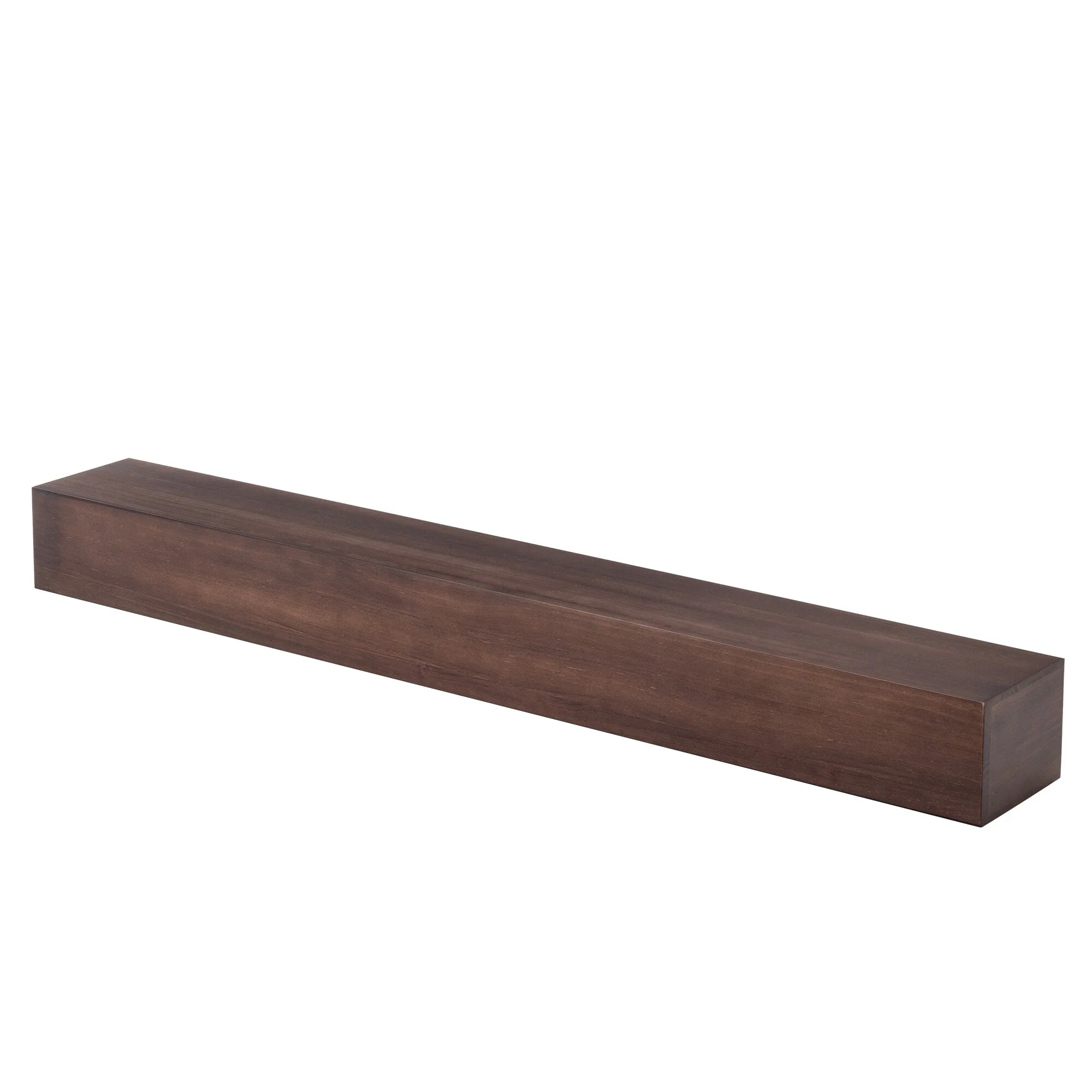 72 Inch Solid Pine Fireplace Mantel, Wall Mounted Floating Shelf in Brown - Image 4