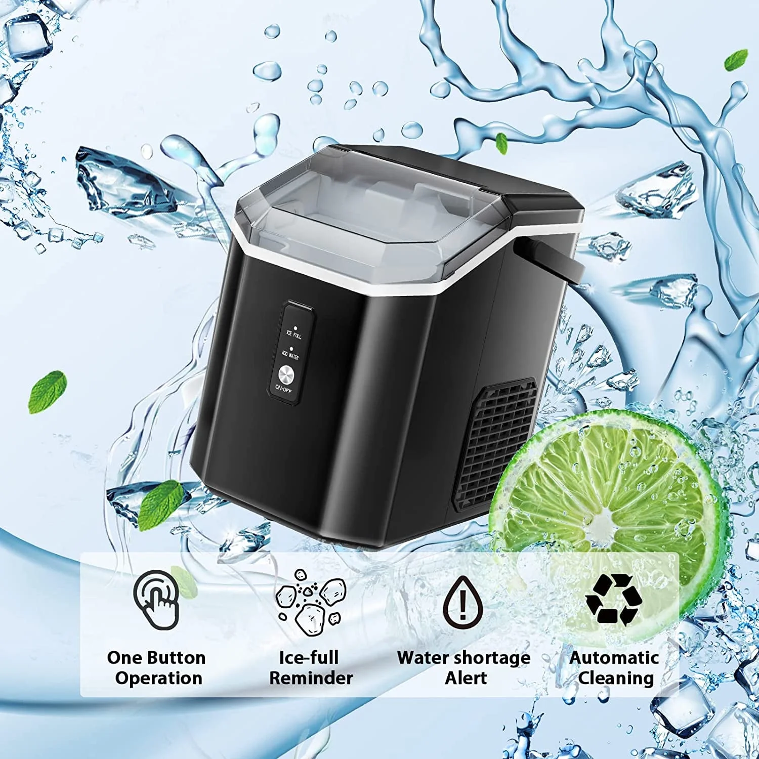 LHRIVER Countertop Nugget Ice Maker, 35Lbs/24H, Soft Chewable Ice, Ice Scoop, Self-Cleaning, White - Image 21