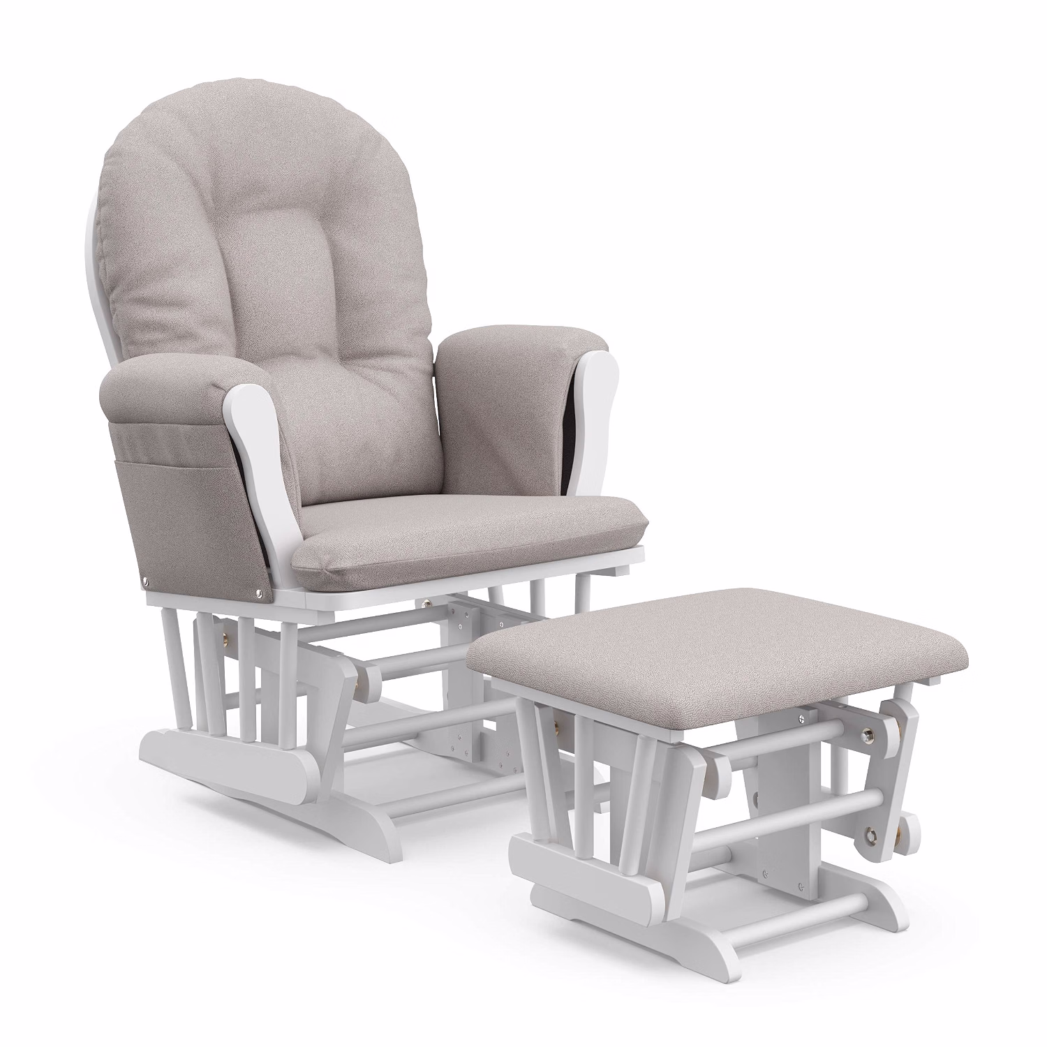 Premium Hoop Glider & Ottoman, Espresso/Gray - Image 17