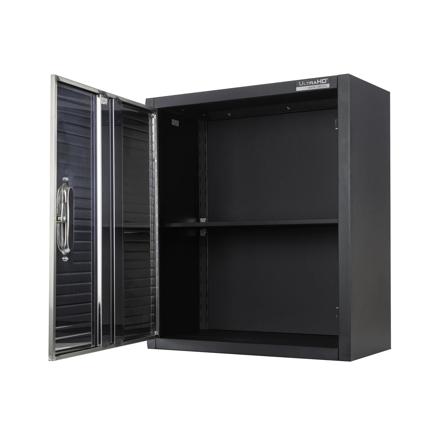 Seville Classics UltraHD? Solid Steel Lockable Metal Storage Wall Cabinet Organizer, w/ Adjustable Shelf, 24" W x 12" D x 28" H, Graphite - Image 3