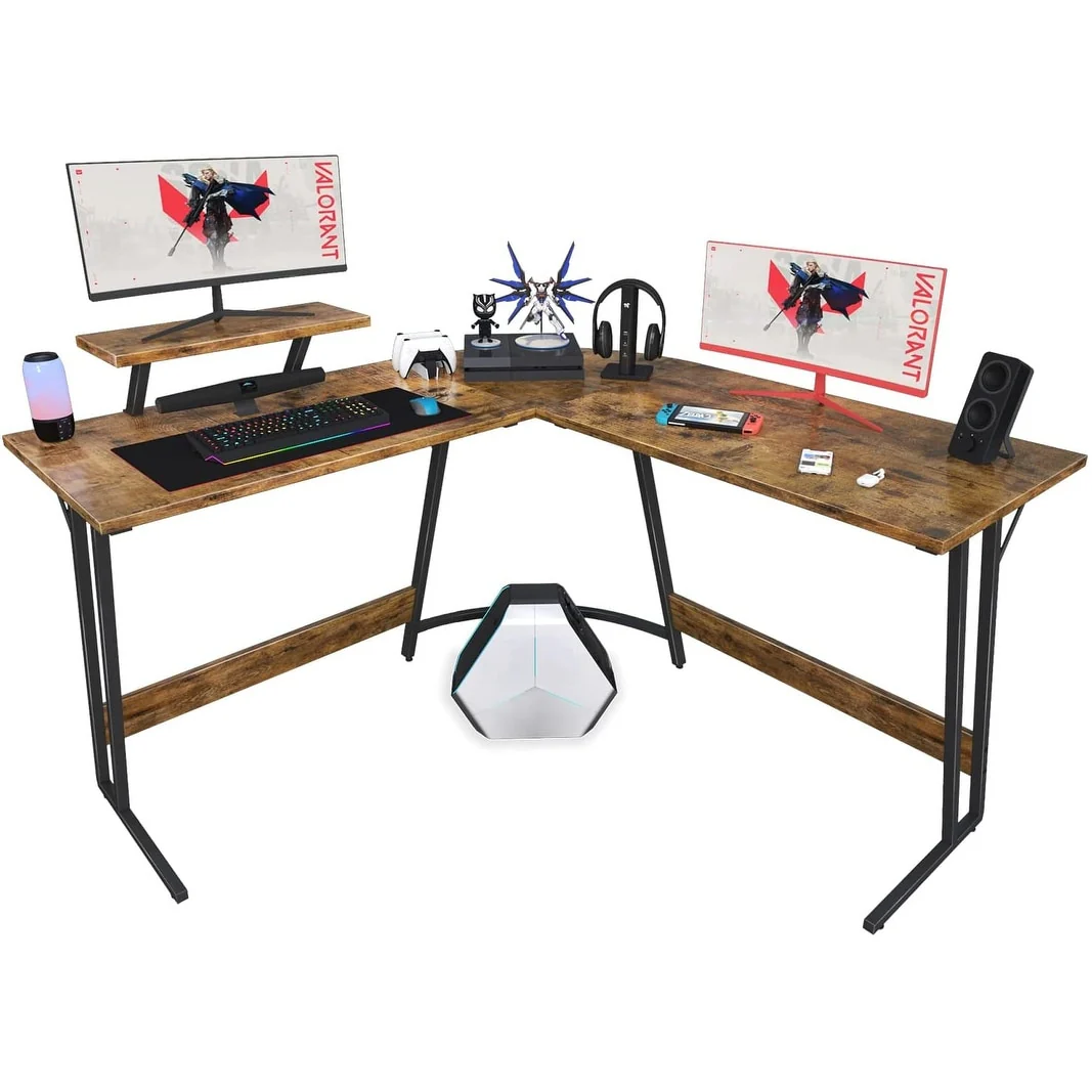 L Shaped Gaming Desk, Corner Computer PC Workstation for Gaming, Home Office and Study - Image 18