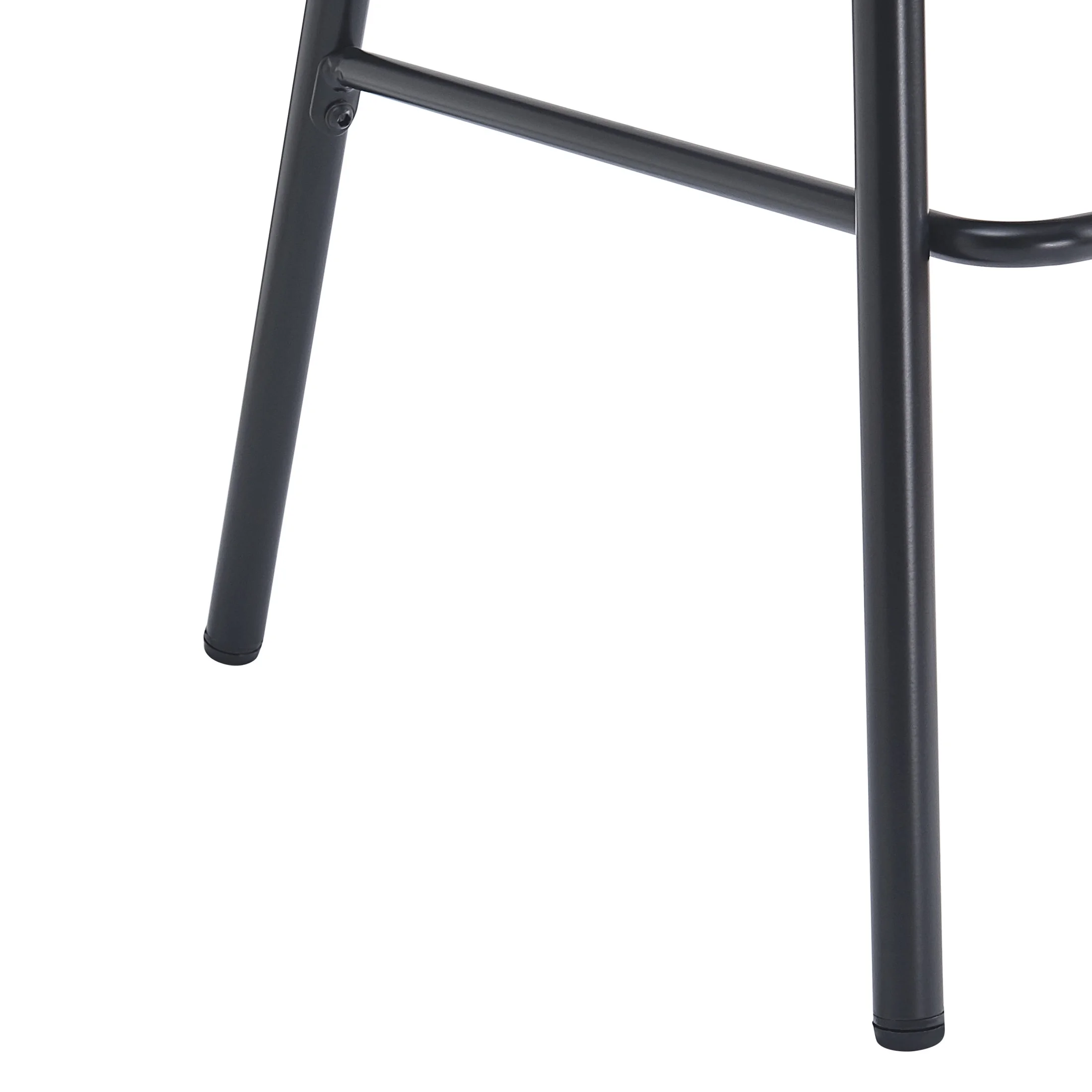 Christopher Knight Home 29.5" PU Upholstered Bar Stool with Woven Rattan Backrest & Iron Frame, Black, Set of 2 - Image 5