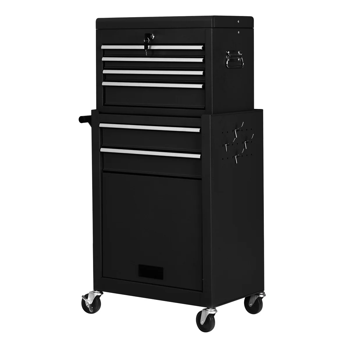 Costway 2 in 1 Rolling Cabinet Storage Chest Box Organizer w/ 6 Drawers Black - Image 11