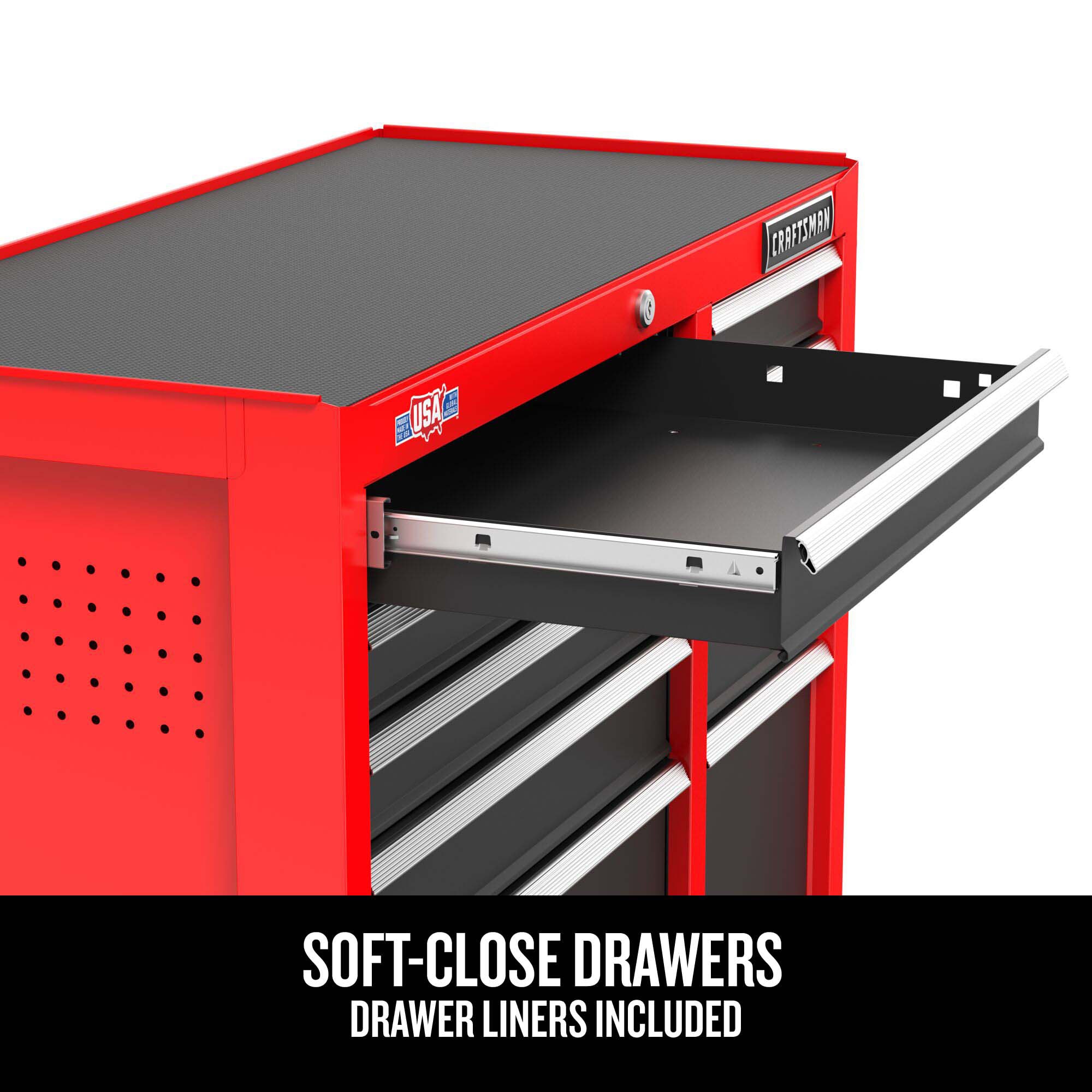 26-Inch W x 36.5-Inch H 5-Drawer Steel Rolling Tool Cabinet, Red - Image 10