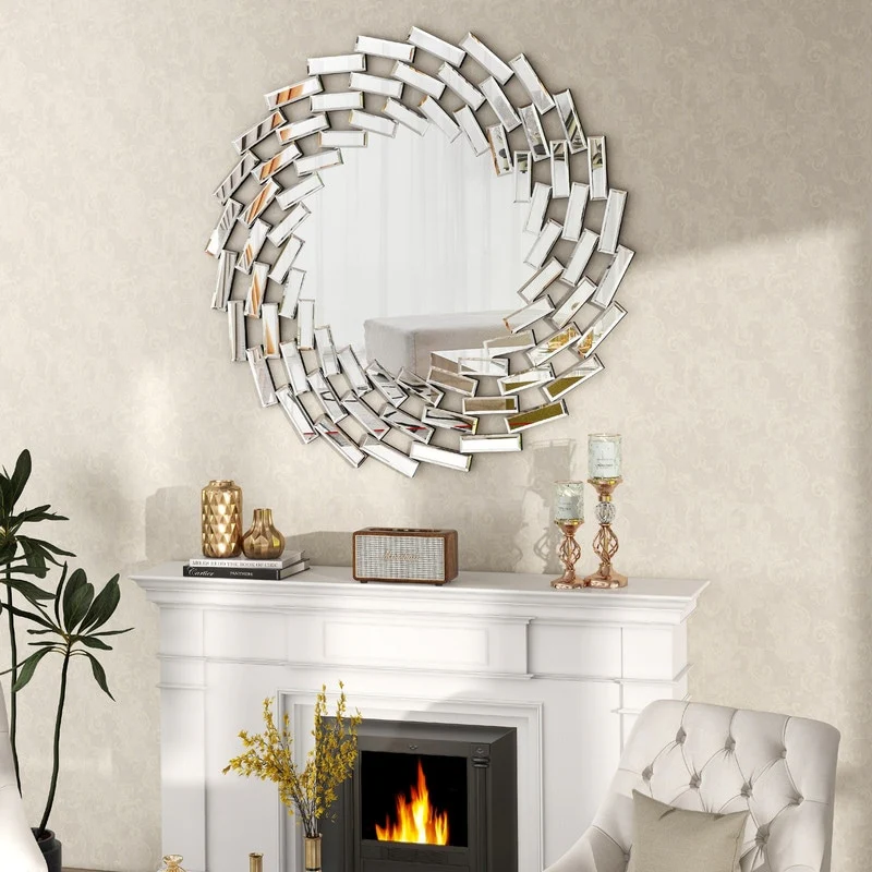 Round Sunburst Wall Mirror, Decorative Accent Mirror for Living Room, Bedroom and Entryway Home Decor - Image 12