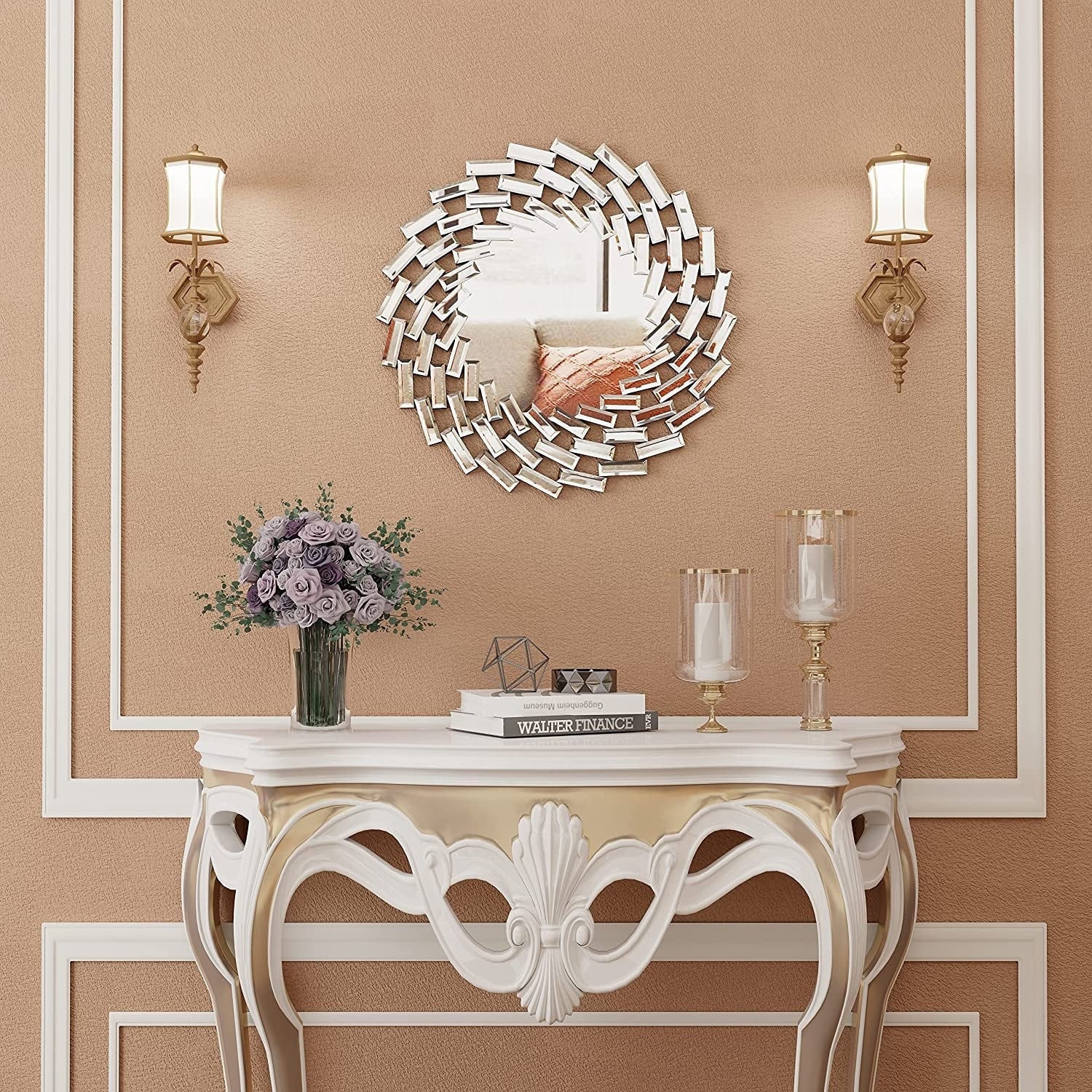 Round Sunburst Wall Mirror, Decorative Accent Mirror for Living Room, Bedroom and Entryway Home Decor - Image 16