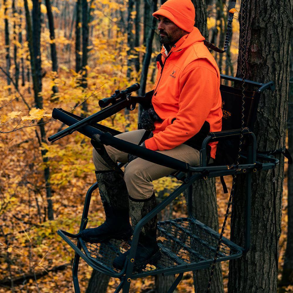 Jumbo Jack Ladder Stand – Adjustable Shooting Rail, Large Platform, Mesh Seat - Image 4