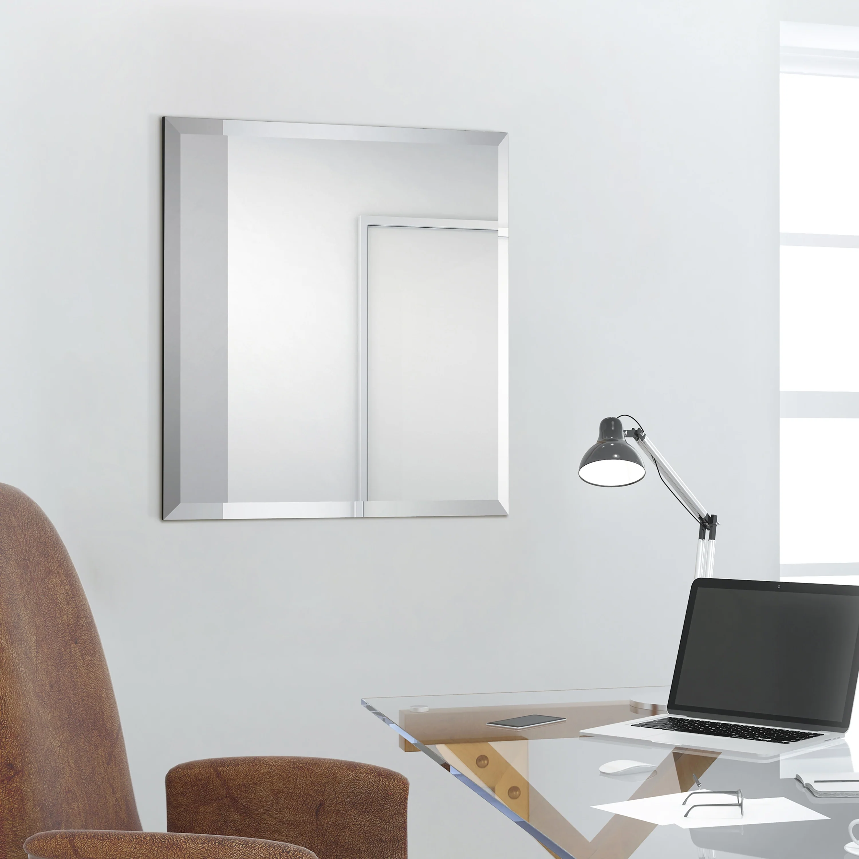Frameless Beveled Prism Wall Mirror, Clear Square or Rectangular Decorative Mirror for Bathroom, Bedroom and Home Decor - Image 29