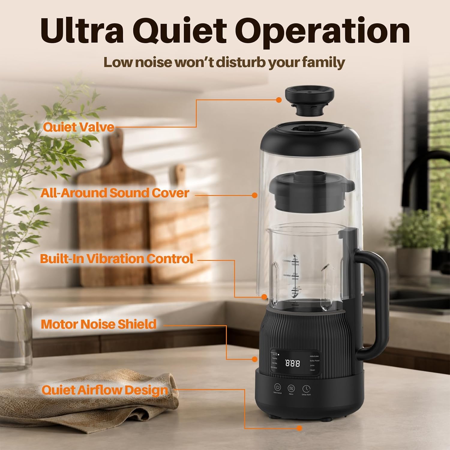 8-in-1 Nut Milk Maker with Silent Shield 12H Delay Start/Keep Warm 35oz - Image 3