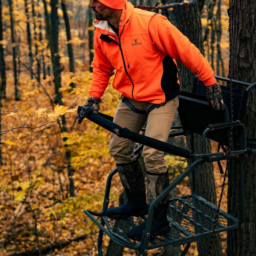 Jumbo Jack Ladder Stand – Adjustable Shooting Rail, Large Platform, Mesh Seat - Image 2
