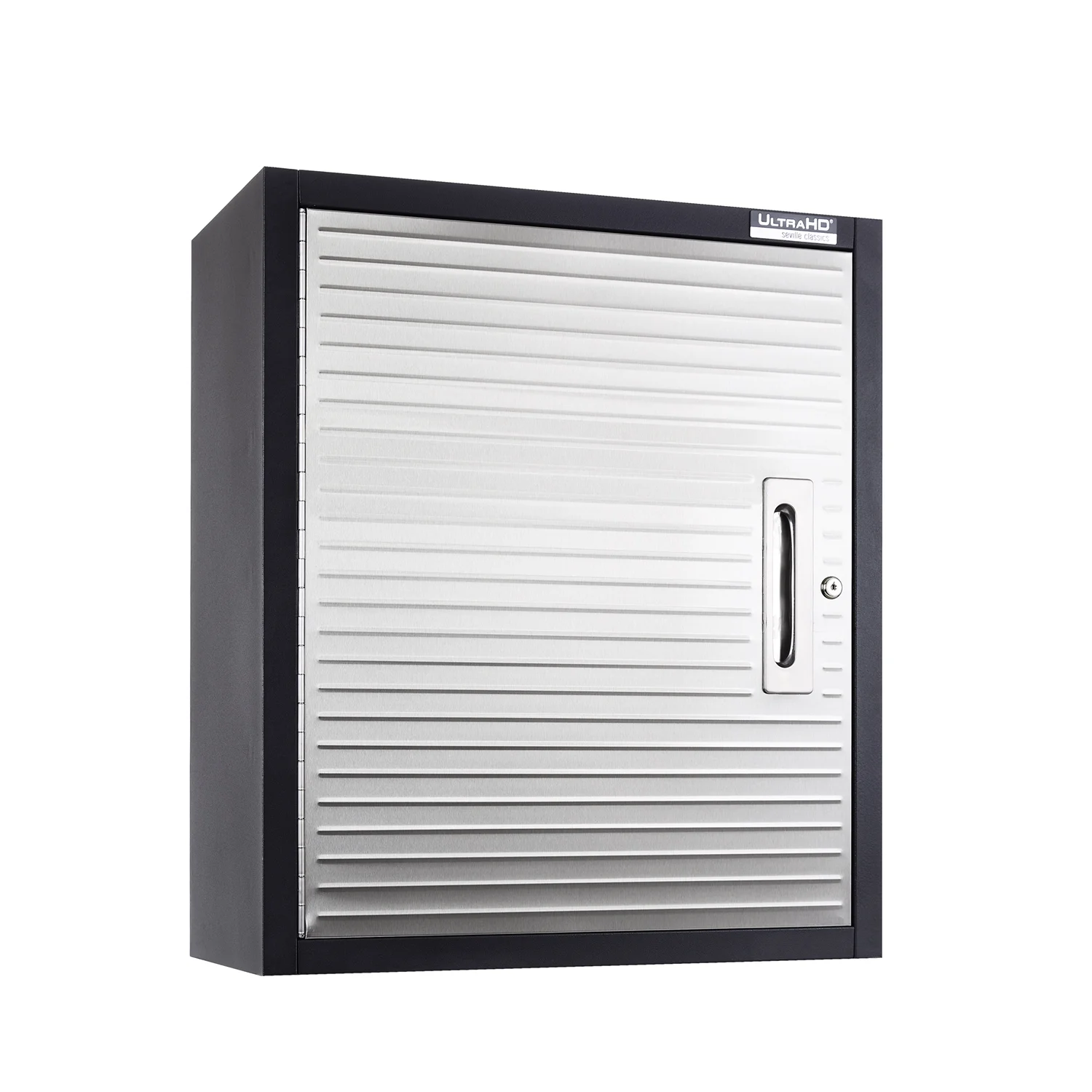 Seville Classics UltraHD? Solid Steel Lockable Metal Storage Wall Cabinet Organizer, w/ Adjustable Shelf, 24" W x 12" D x 28" H, Graphite - Image 8