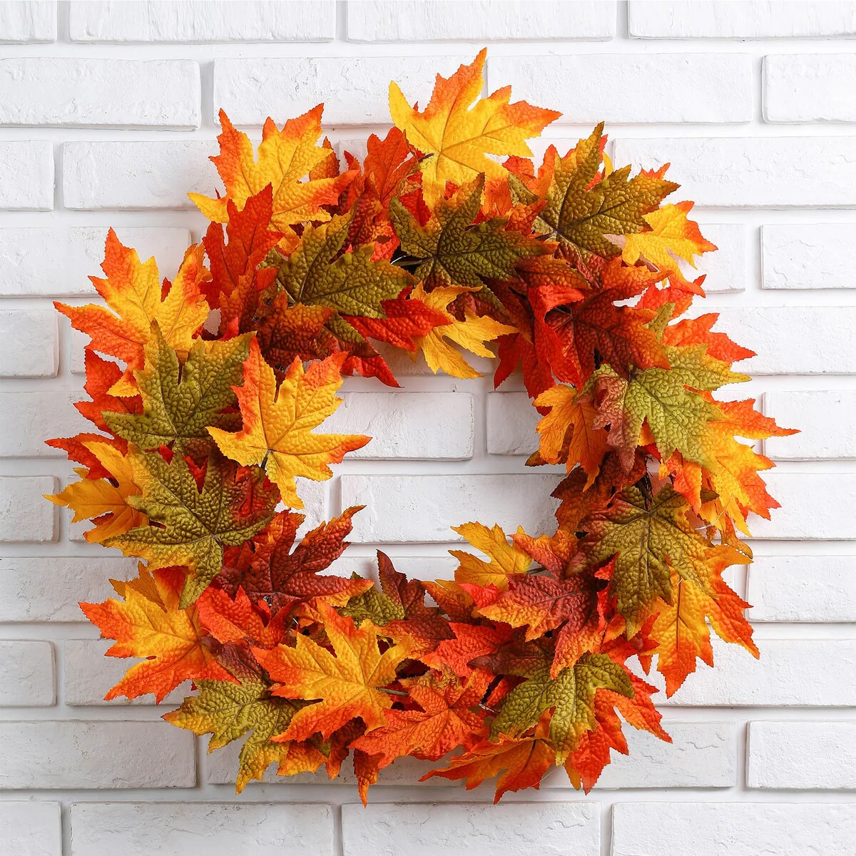 Thanksgiving LED Lighted Fall Maple Leaf Wreath and Garland - Autumn Home Decor - Image 22