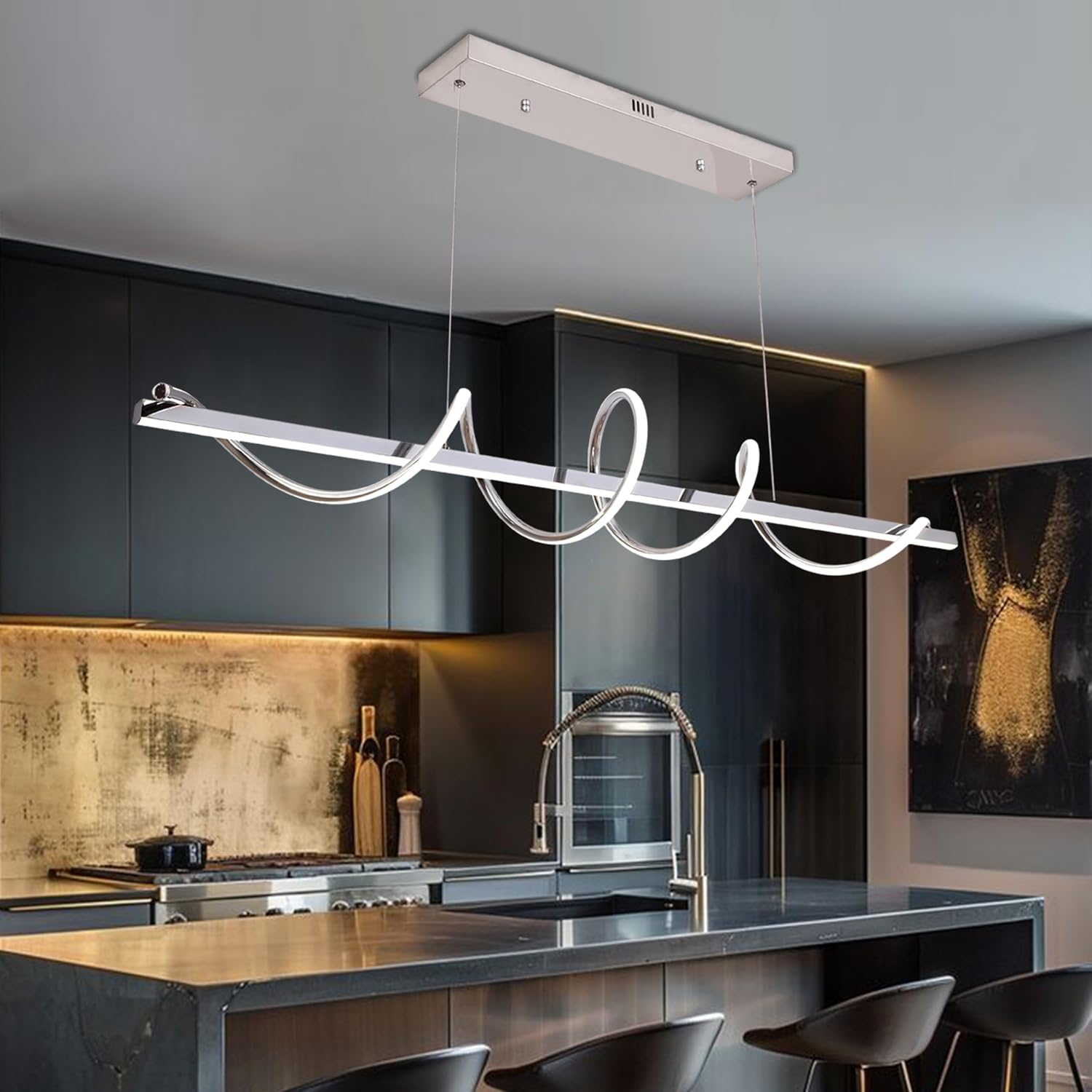 Minimalist Dimmable LED Pendant Chandelier with Remote Control - Image 5