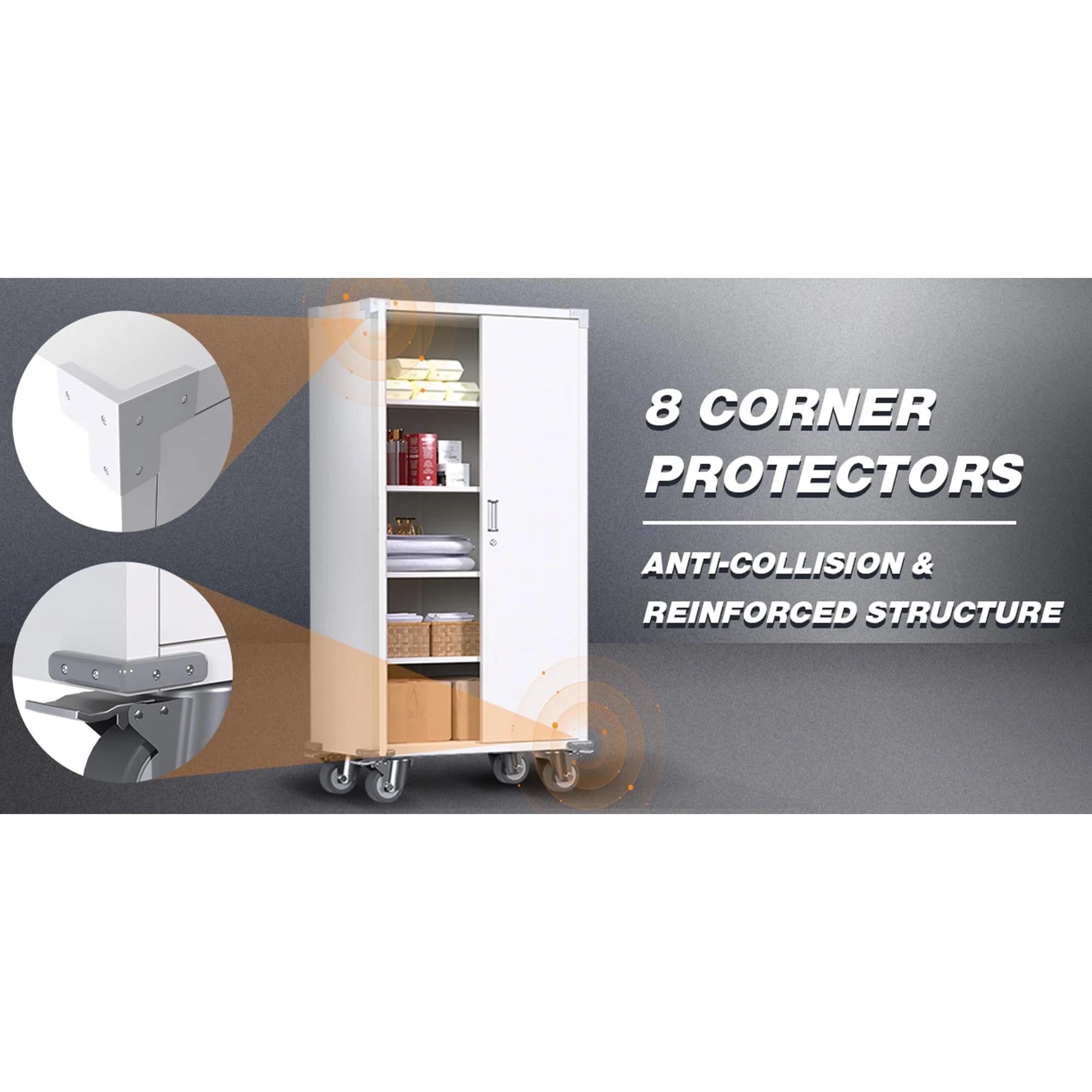 Aobabo 72 Inch Locking Storage Cabinet w/ Adjustable Shelves, Gray - Image 48