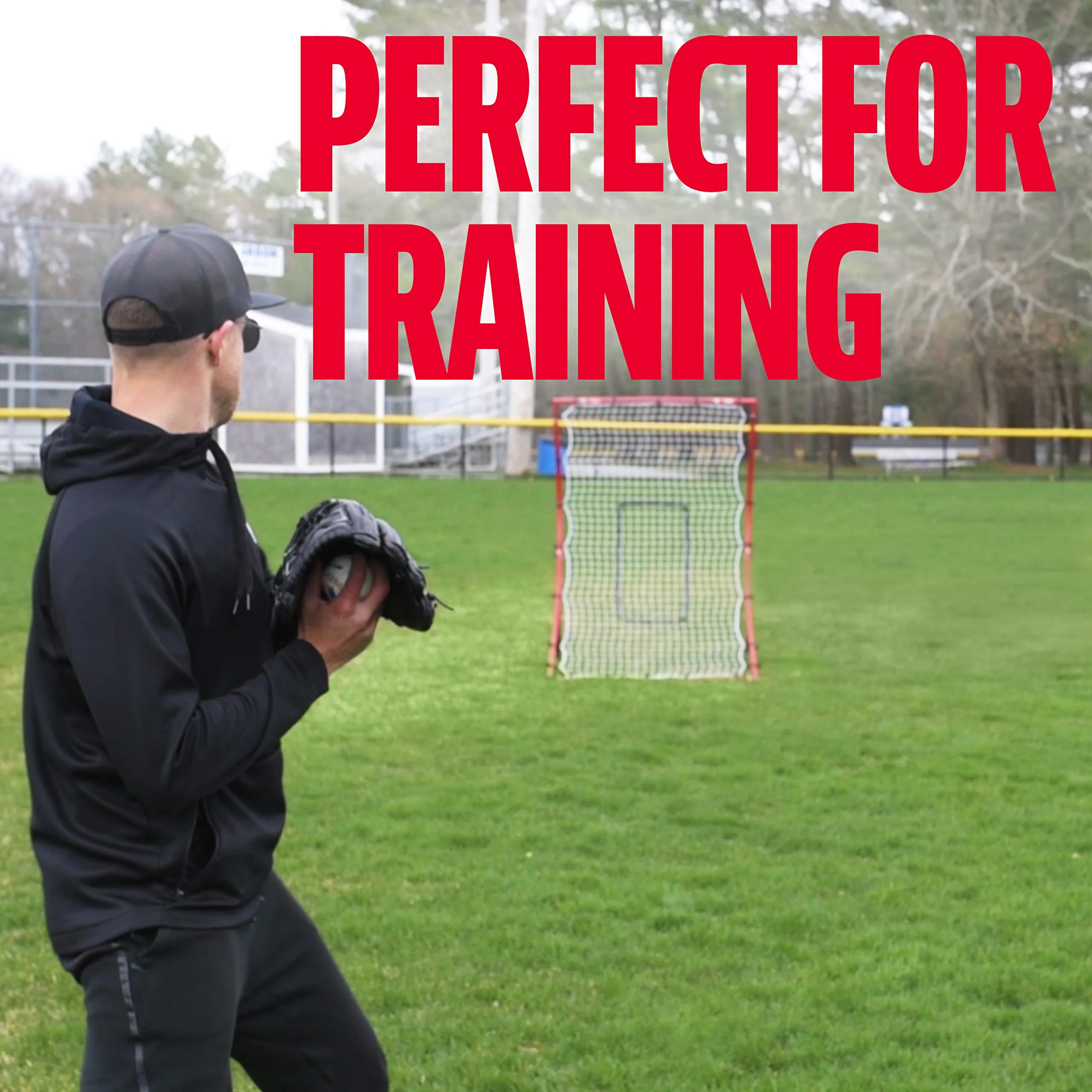 Baseball Rebounder and Pitchback Trainer Net, Practice Equipment for Throwing, Fielding and Hitting - Image 6