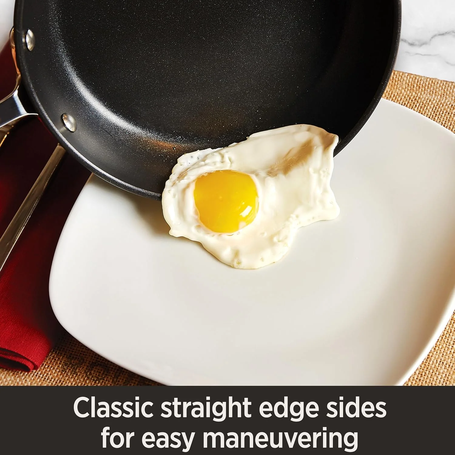 2 Piece Hard Anodized Nonstick Fry Pan Set, Durable Aluminum Skillet Cookware Set for Kitchen Cooking - Image 4