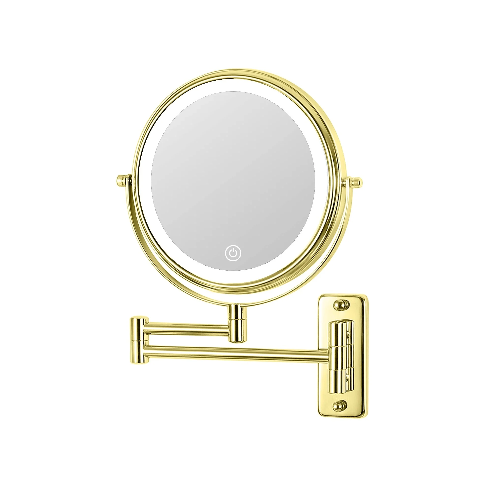 8 Inch Round Wall Mounted Makeup Mirror, Rechargeable, 1X/10X Magnification, 3-Color LED Lights - Image 6