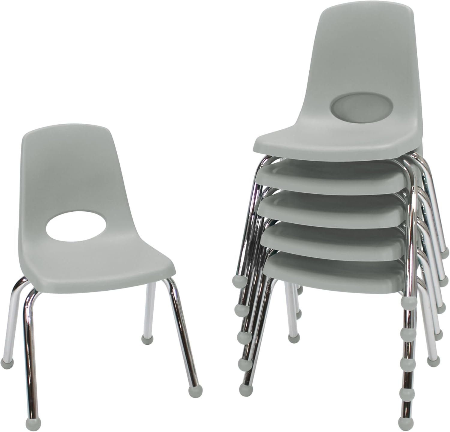 10" School Stack Chair with Swivel Glides, Purple, 6-Pack - Image 9