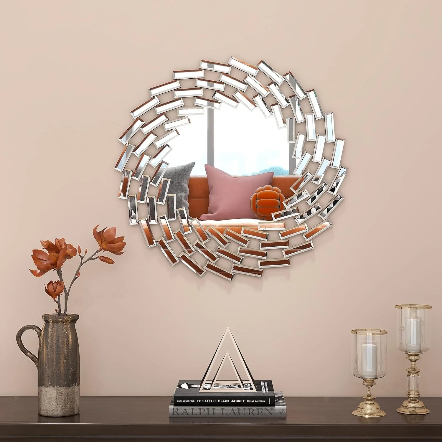 Round Sunburst Wall Mirror, Decorative Accent Mirror for Living Room, Bedroom and Entryway Home Decor - Image 21