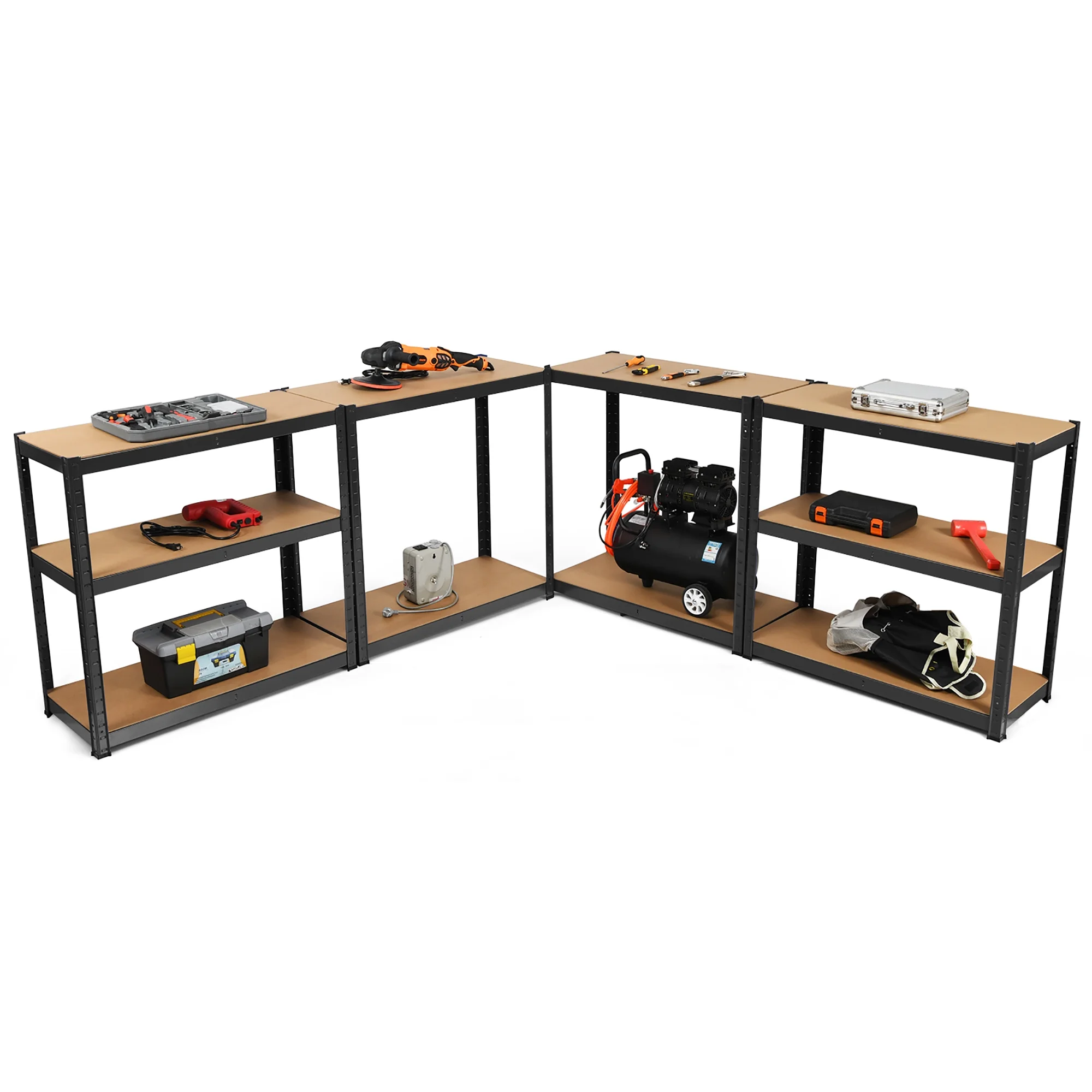 Costway 2PCS 72'' Heavy Duty Storage Shelf Steel Metal Garage Rack 5 Level Adjustable Blue - Image 32