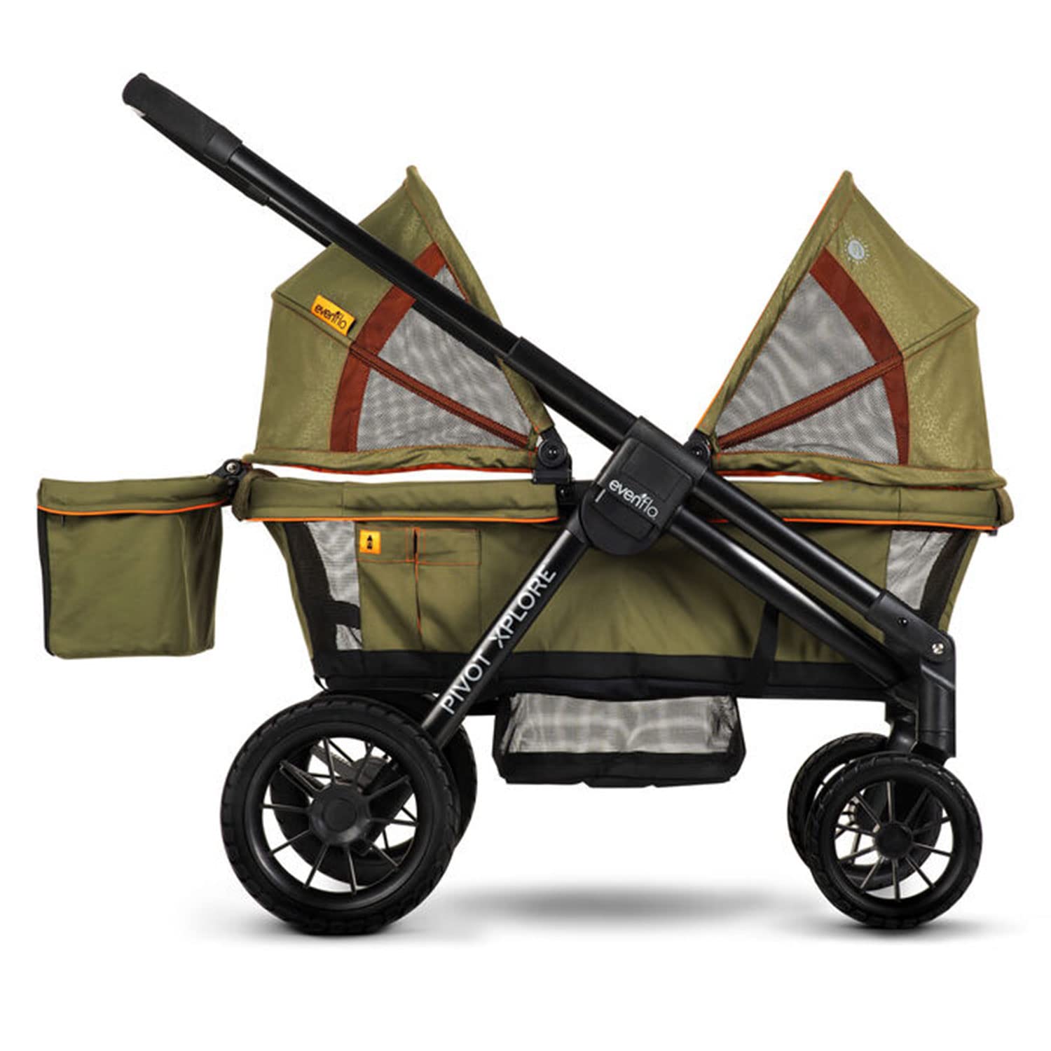 2-in-1 All-Terrain Baby Stroller Wagon with Canopy and Storage - Gray - Image 33