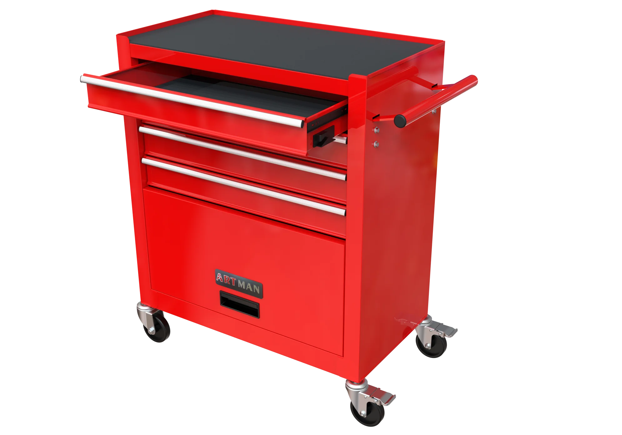 4 Drawers Rolling Tool Chest, High Capacity Tool Box with Tool Sets, Tool Chest with Lockable System and Wheels, Utility Tool Storage Cart for Workshop Mechanics Garage (Black) - Image 12