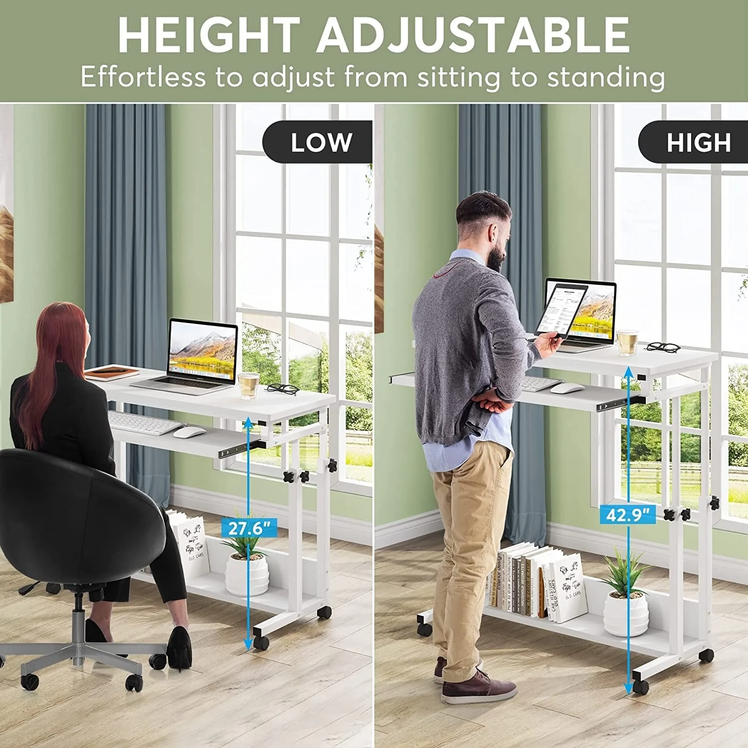 Height Adjustable Laptop Desk, Portable Sofa and Bed Table for Work and Study - Image 8