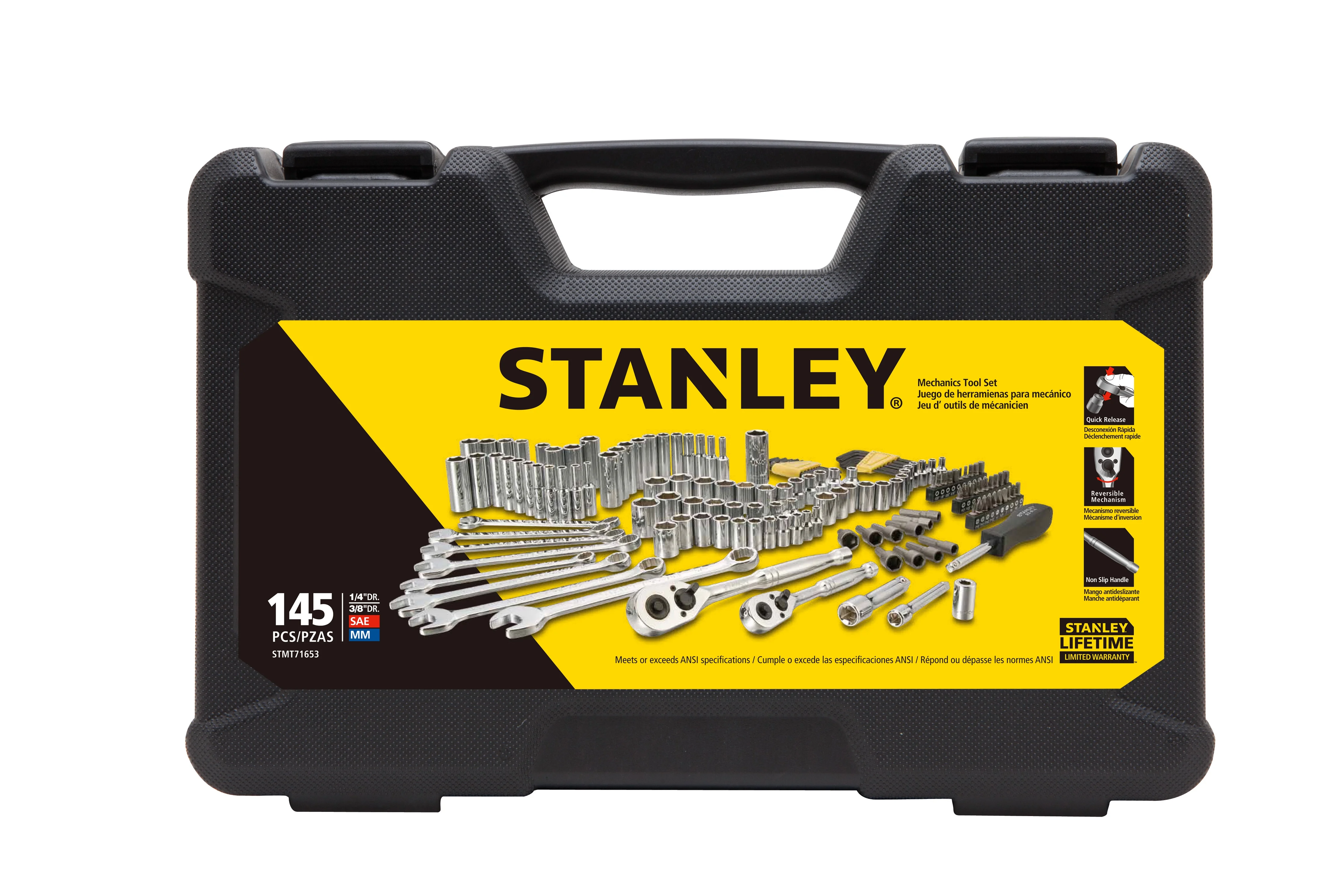STANLEY STMT71653 145-Piece Mechanics Tool Set, Chrome - Image 2