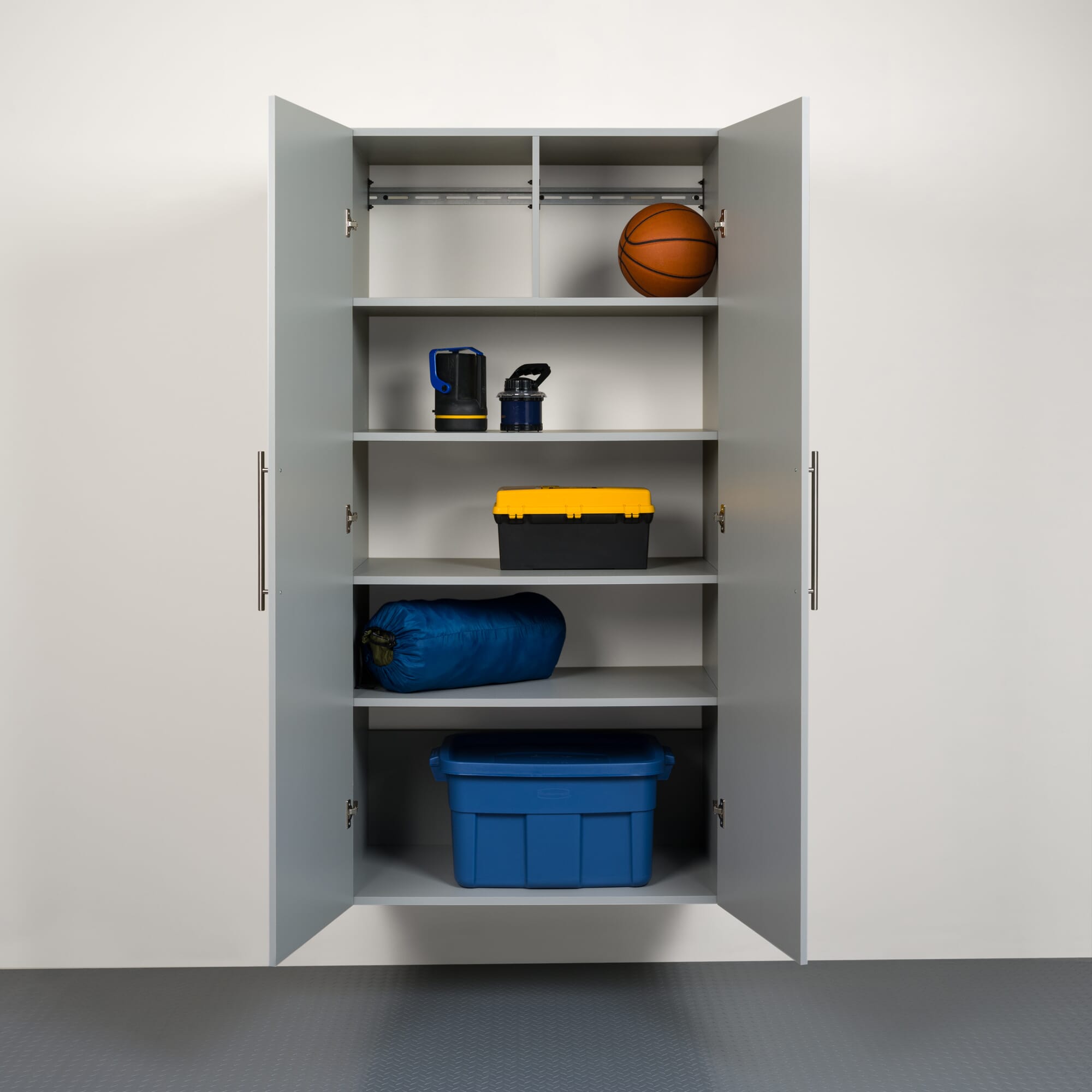 Prepac HangUps Large Storage Cabinet - Immaculate Light Gray 36" Cabinet with Storage Shelves and Doors; Ideal for Bin and General Storage Solutions - Image 6