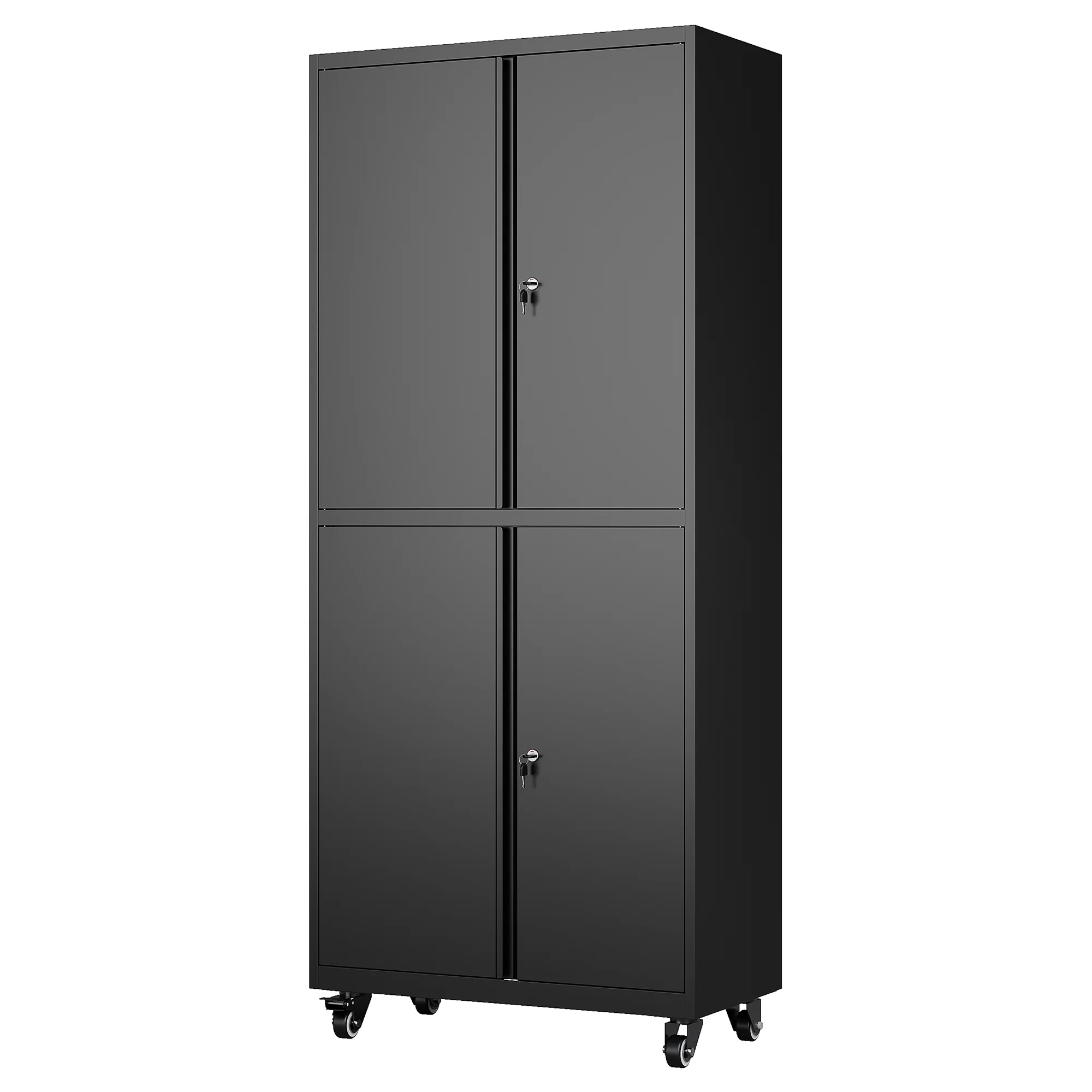 AUHUP 73" Rolling Garage Storage Cabinets with 3 Adjustable Shelves, Metal Storage Cabinet with Wheels, Black Gray Tool Cabinet for Garage,Home,Warehouse,Workshop - Image 27