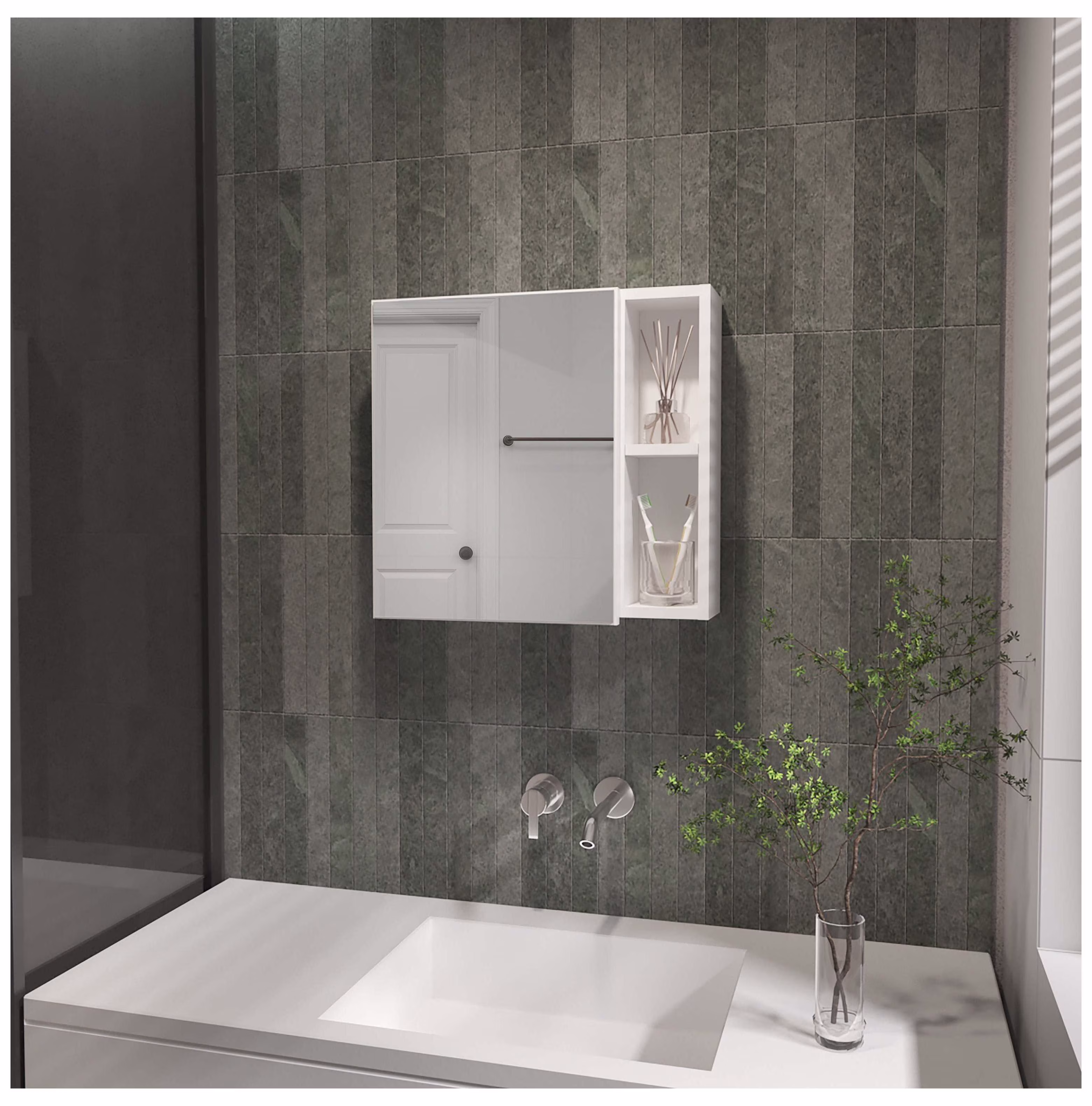 Black Tall Storage Cabinet with 3 Drawers and Adjustable Shelves for Bathroom, Study, Office and Interior, MDF Board with Painted Finish Black + MDF - Image 12