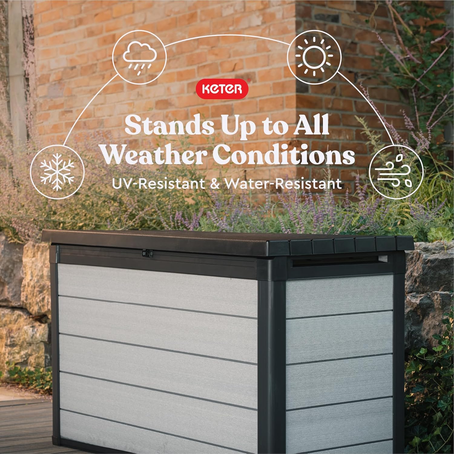 200 Gallon Resin Deck Box, Extra Large Outdoor Storage Container for Patio, Garden, Yard and Pool Area - Image 6