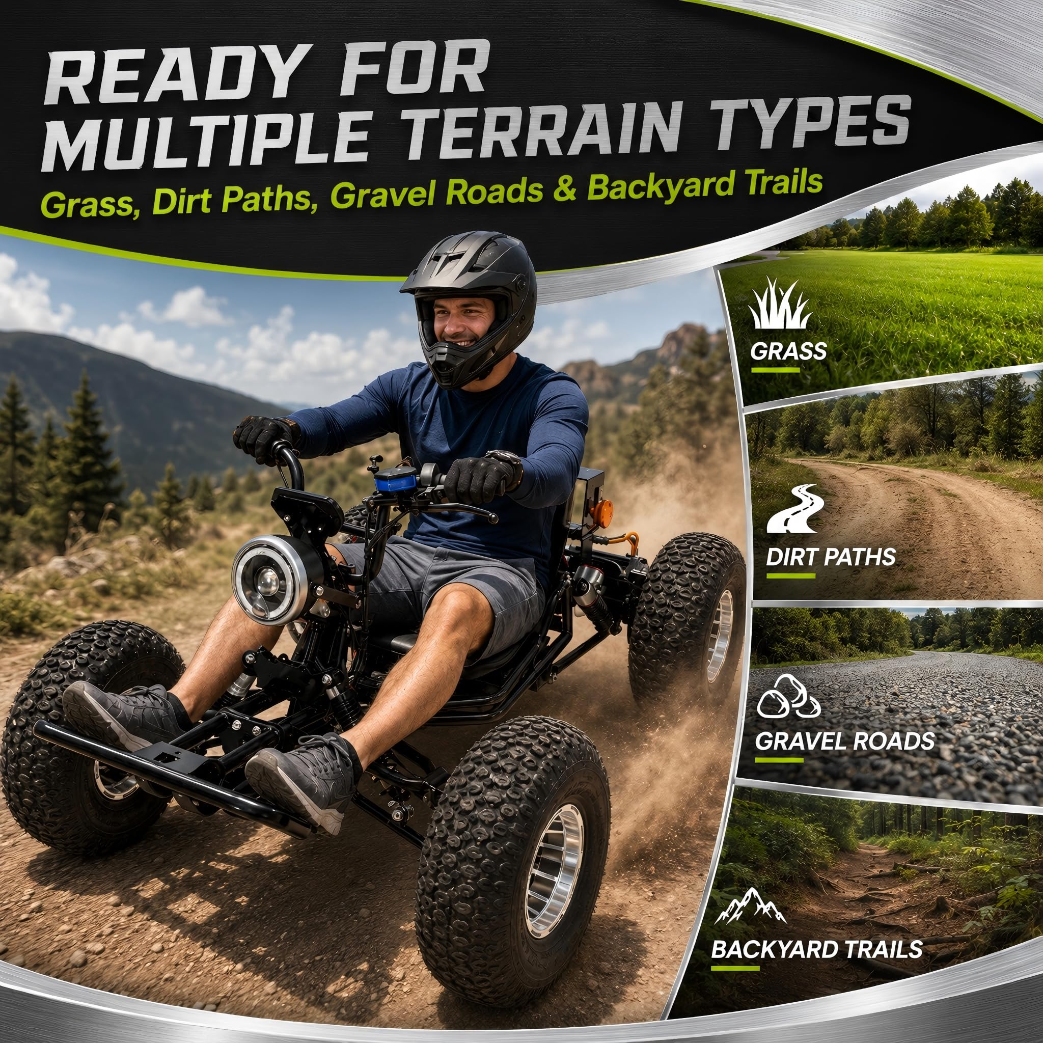 72V 3000W Electric Off-Road Go Kart for Adults & Teens - Image 4