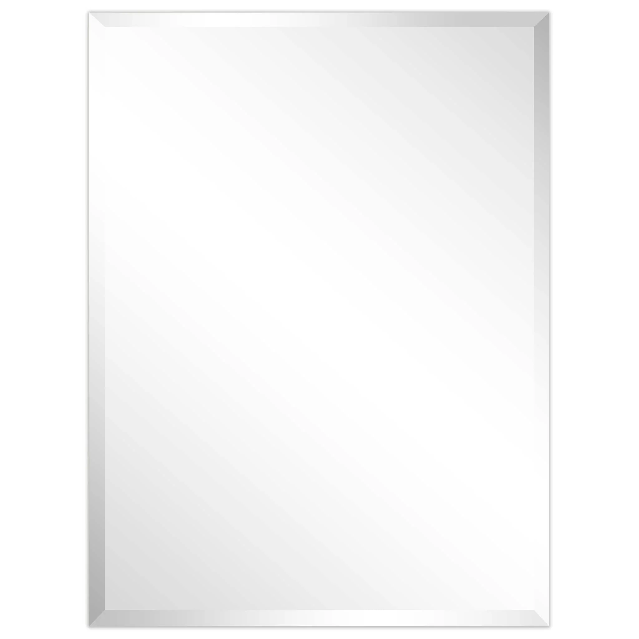 Frameless Beveled Prism Wall Mirror, Clear Square or Rectangular Decorative Mirror for Bathroom, Bedroom and Home Decor