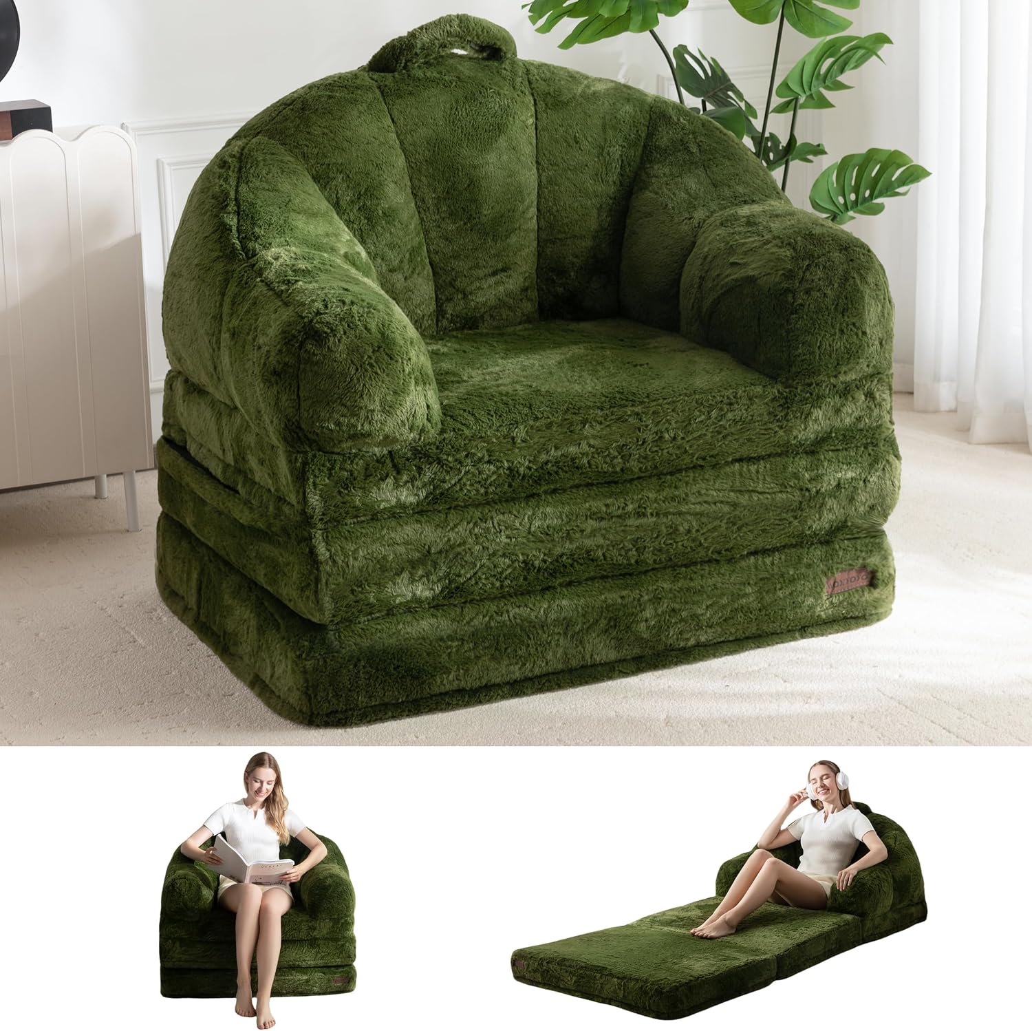 Folding Sofa Bed, 2 in 1 Convertible Sofa to Lounger - Image 8